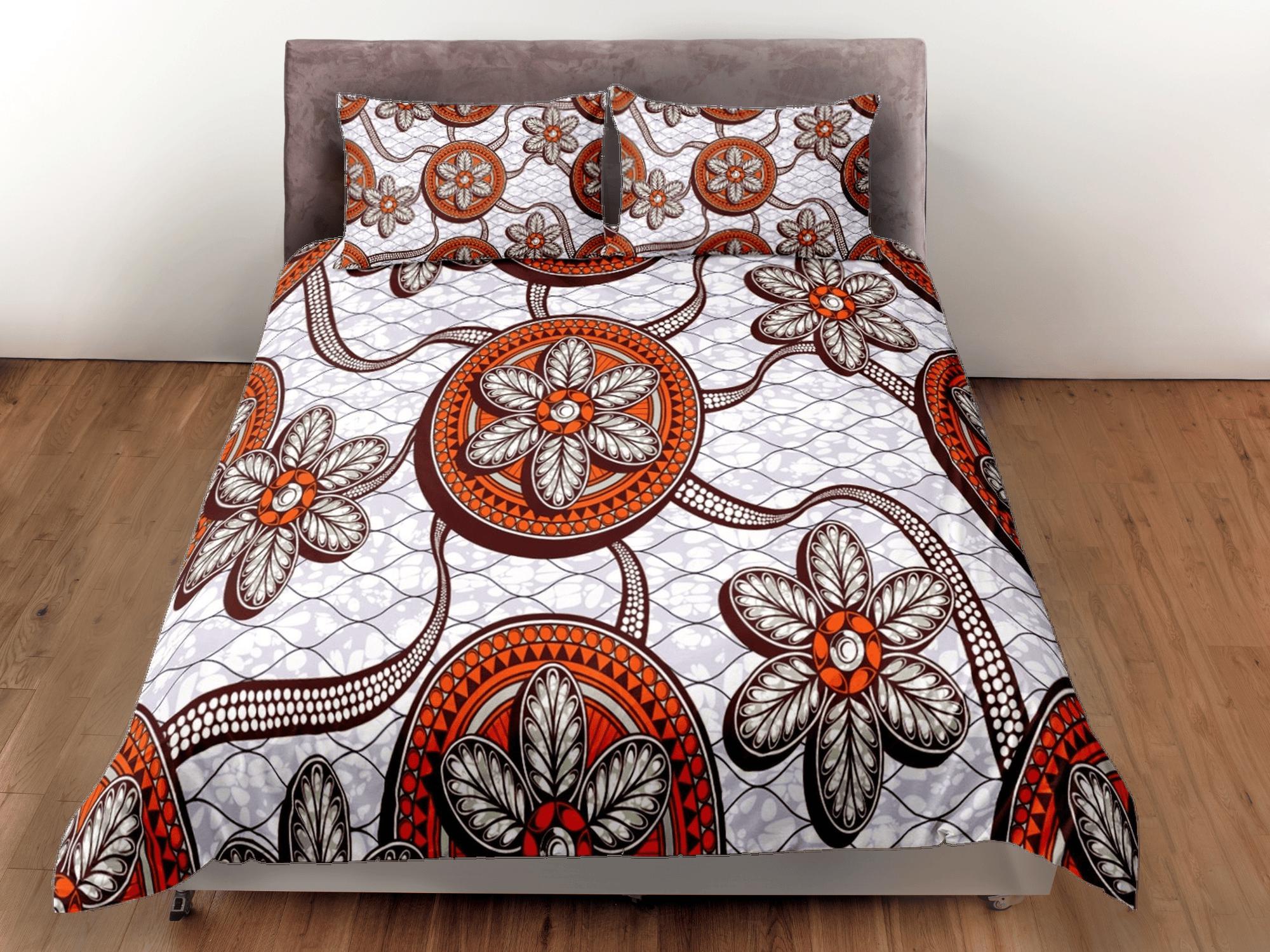daintyduvet African floral bedding set duvet cover, boho bedding set african ethnic tribal designs, afrocentric designer bedding, south african gift