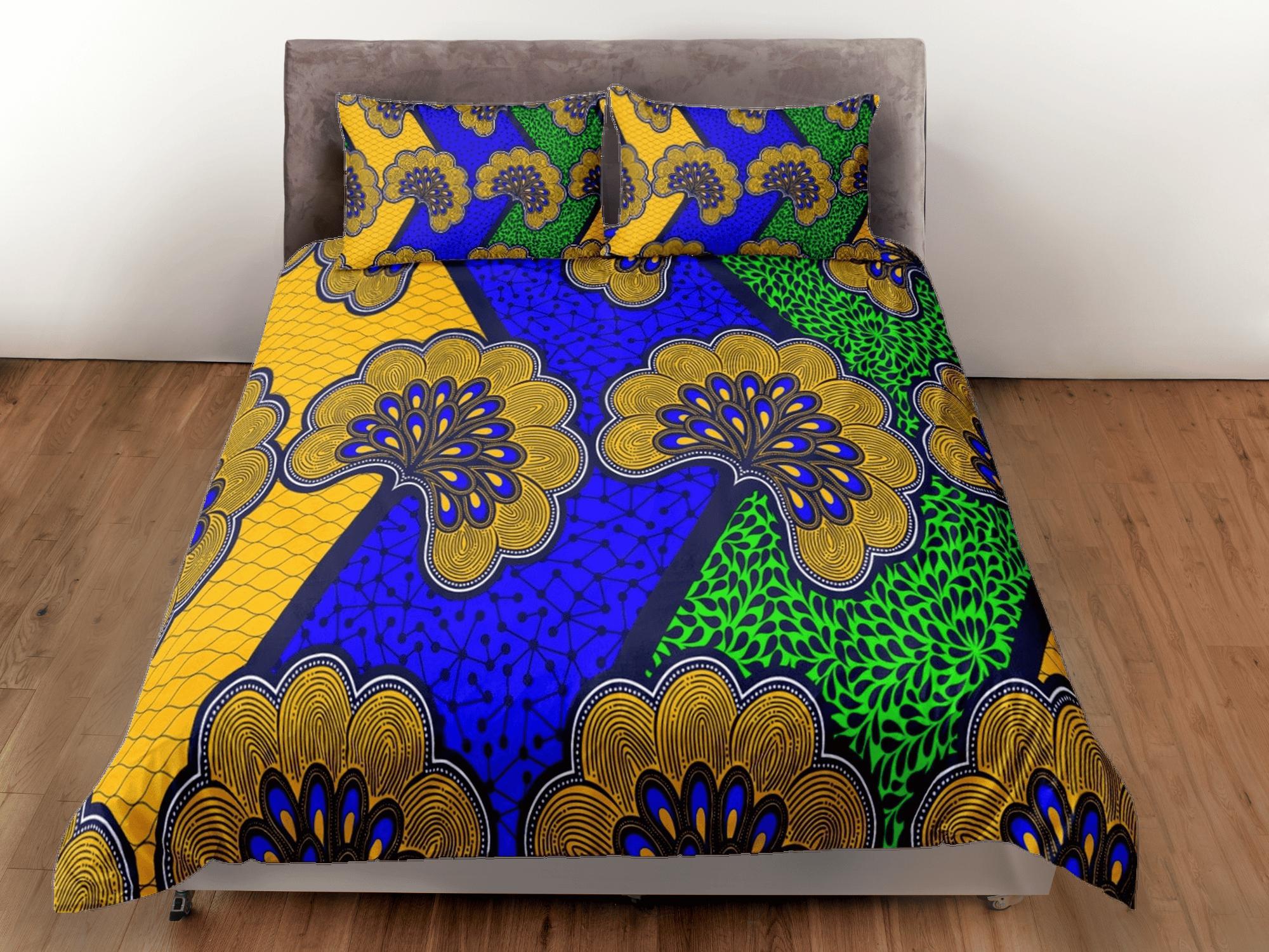 daintyduvet African paisley colorful bedding set duvet cover, boho bedding, ethnic tribal designs, afrocentric designer bedding, south african gift