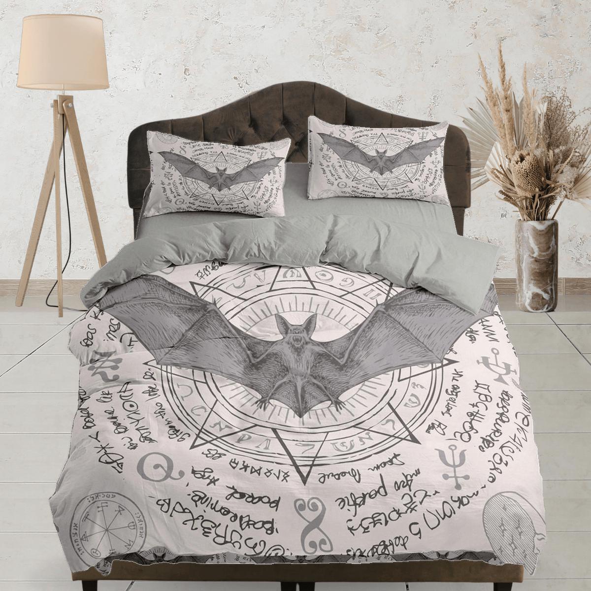 daintyduvet Alchemy gothic bat bedding & pillowcase, halloween duvet cover set dorm bedding, halloween decor, nursery toddler bedding, halloween gift