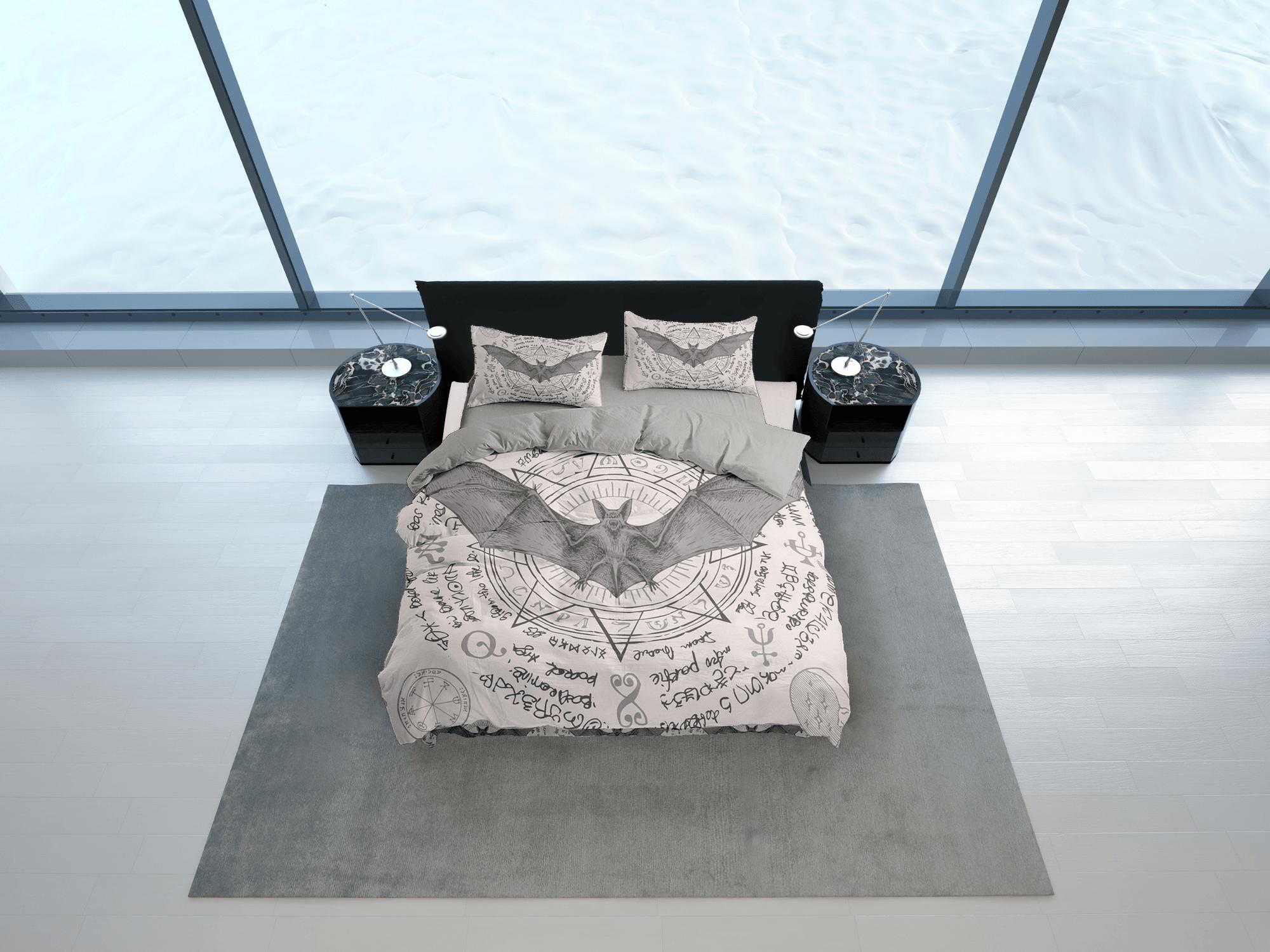daintyduvet Alchemy gothic bat bedding & pillowcase, halloween duvet cover set dorm bedding, halloween decor, nursery toddler bedding, halloween gift