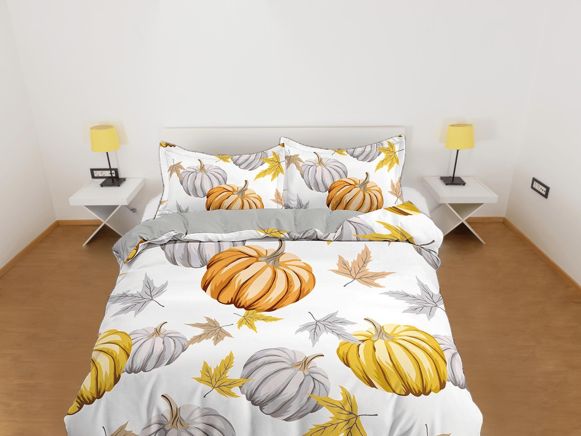 daintyduvet Autumn pumpkin vintage halloween full size bedding & pillowcase, duvet cover set dorm bedding, nursery toddler bedding, halloween gift