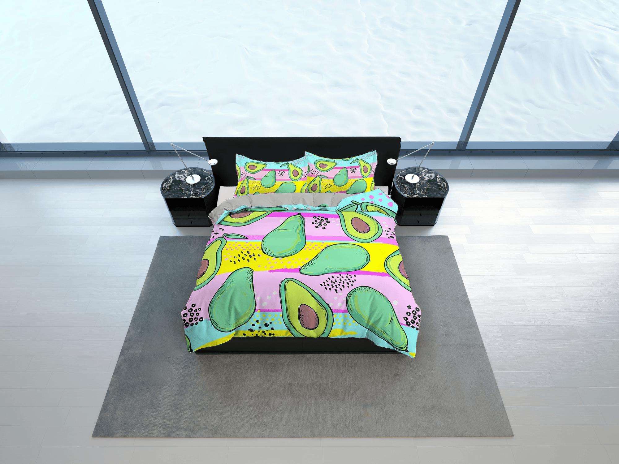 daintyduvet Avocado Bright Colored Toddler Bedding, Unique Duvet Cover for Nursery, Crib Bedding & Pillowcase, Baby Zipper Bedding, King Queen Full Twin