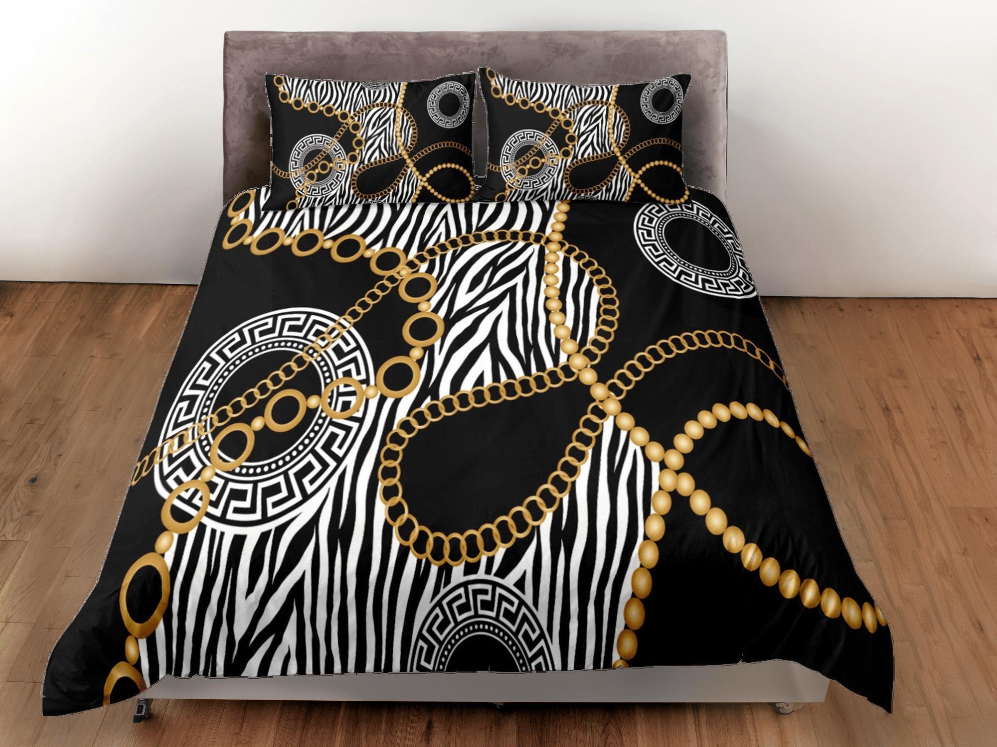 daintyduvet Baroque Black Luxury Duvet Cover Set Aesthetic Bedding Set Full Victorian Decor