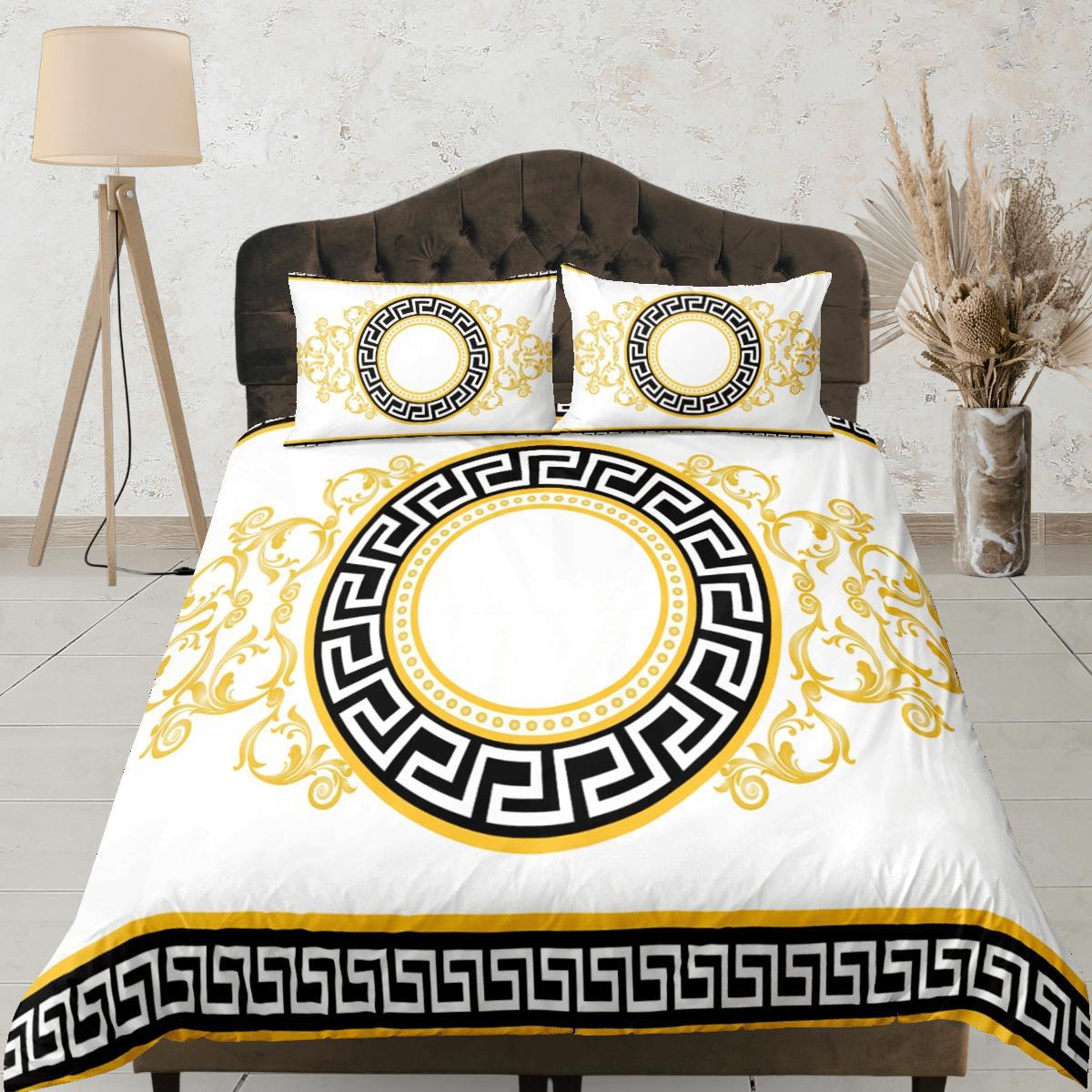 daintyduvet Baroque Gold Luxury Duvet Cover Set Aesthetic Bedding Set Full Victorian Decor,