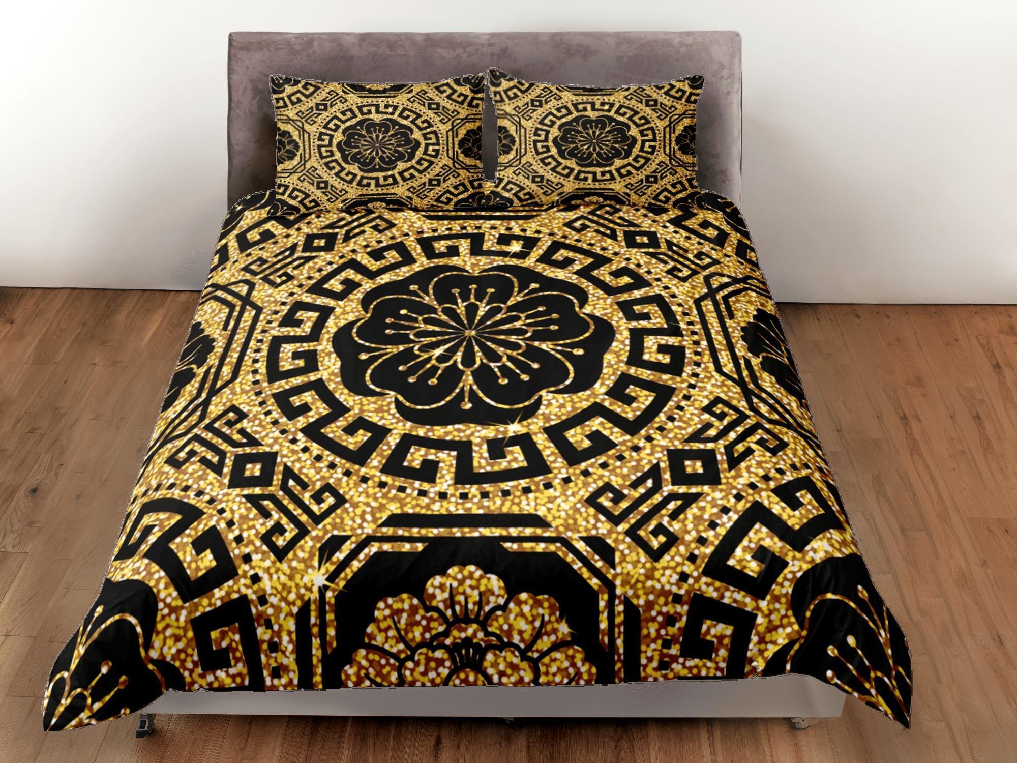 daintyduvet Baroque Gold Luxury Duvet Cover Set Aesthetic Bedding Set Full Victorian Decor