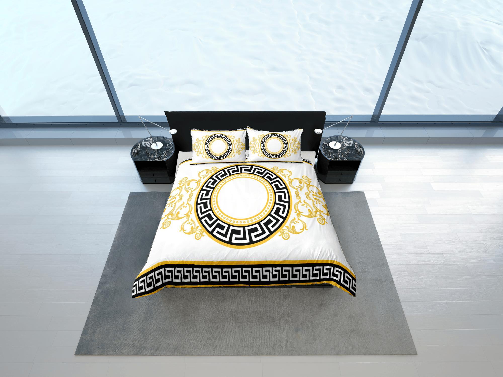 daintyduvet Baroque Gold Luxury Duvet Cover Set Aesthetic Bedding Set Full Victorian Decor,