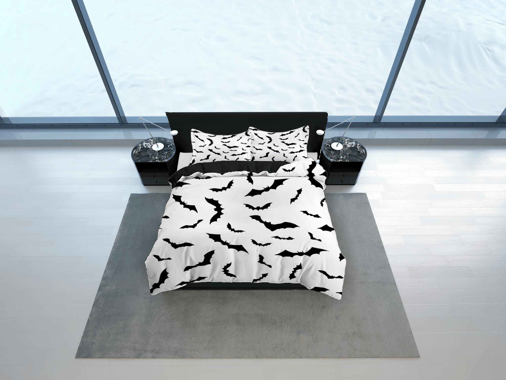 daintyduvet Bat prints halloween full size bedding & pillowcase, duvet cover set dorm bedding, halloween decor, nursery toddler bedding, halloween gift