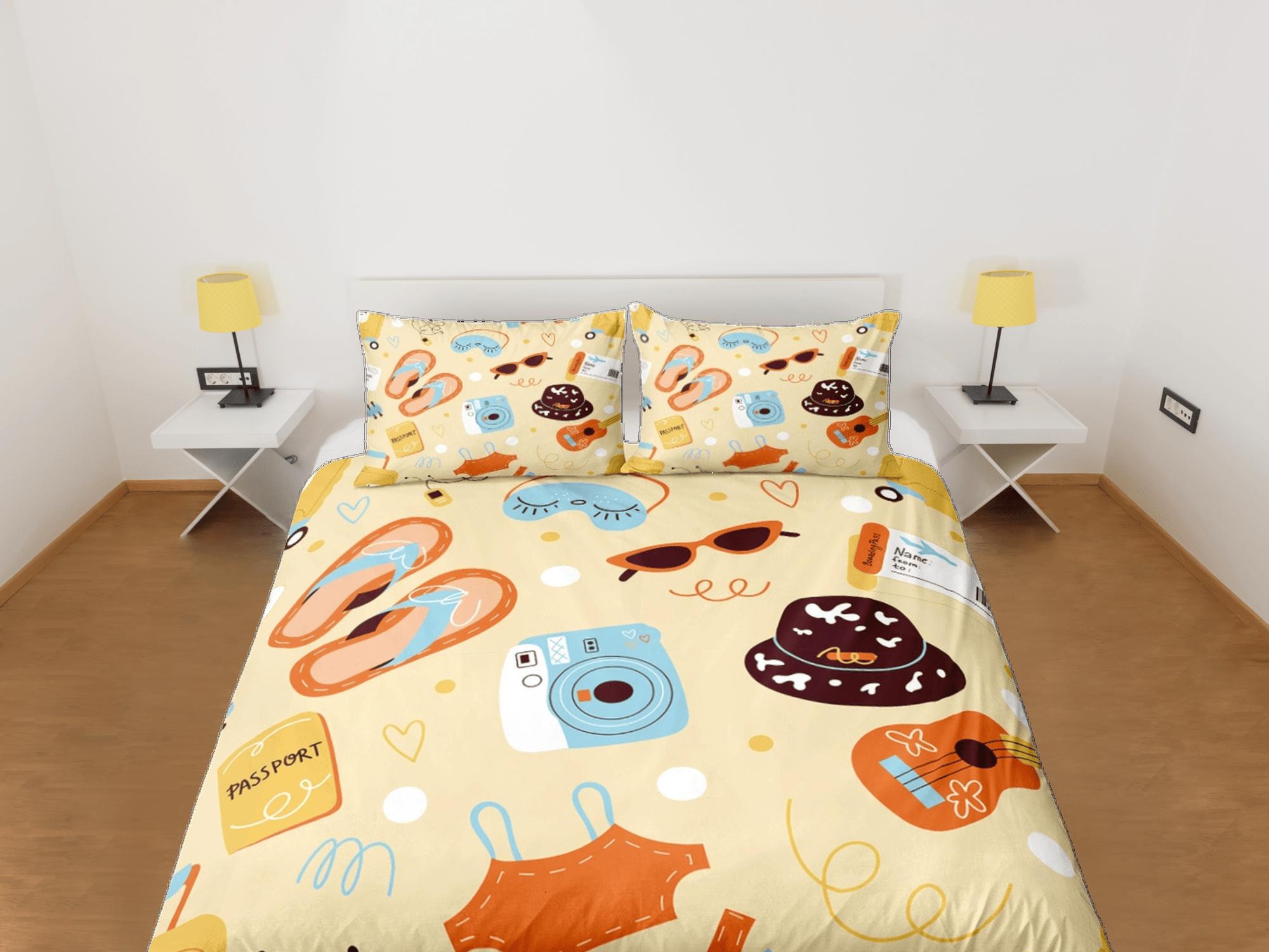 daintyduvet Beach essentials coastal grandma beige duvet cover nautical bedding set full queen king, aesthetic beach room decor, ocean lover gift seaman