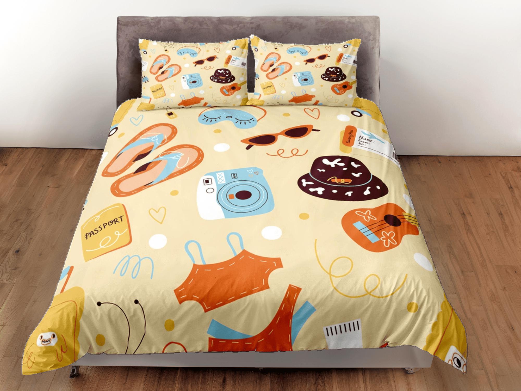 daintyduvet Beach essentials coastal grandma beige duvet cover nautical bedding set full queen king, aesthetic beach room decor, ocean lover gift seaman