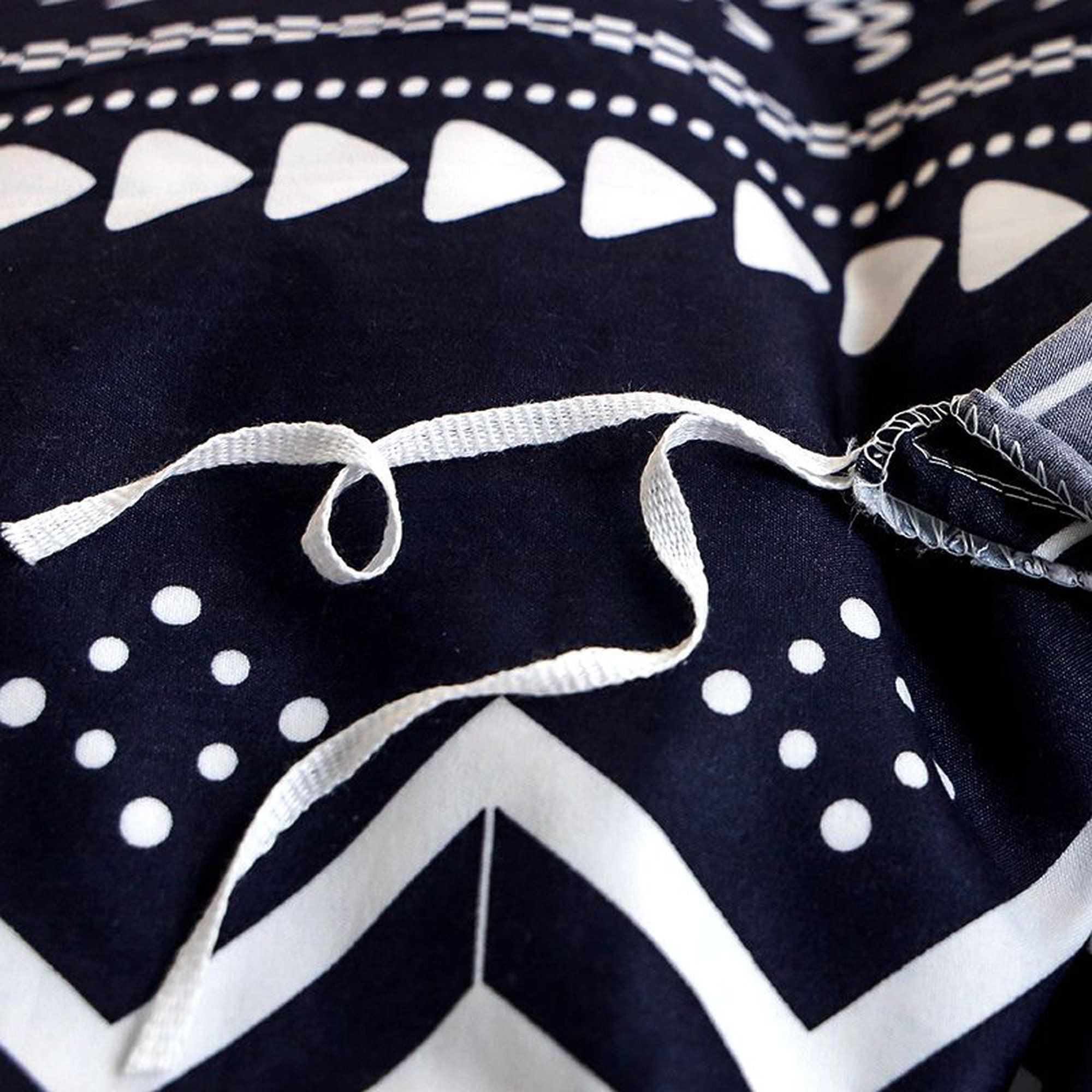 daintyduvet Bohemian Black Duvet Cover Set Boho Bedding, Hippie Dorm Bedding with Pillowcase