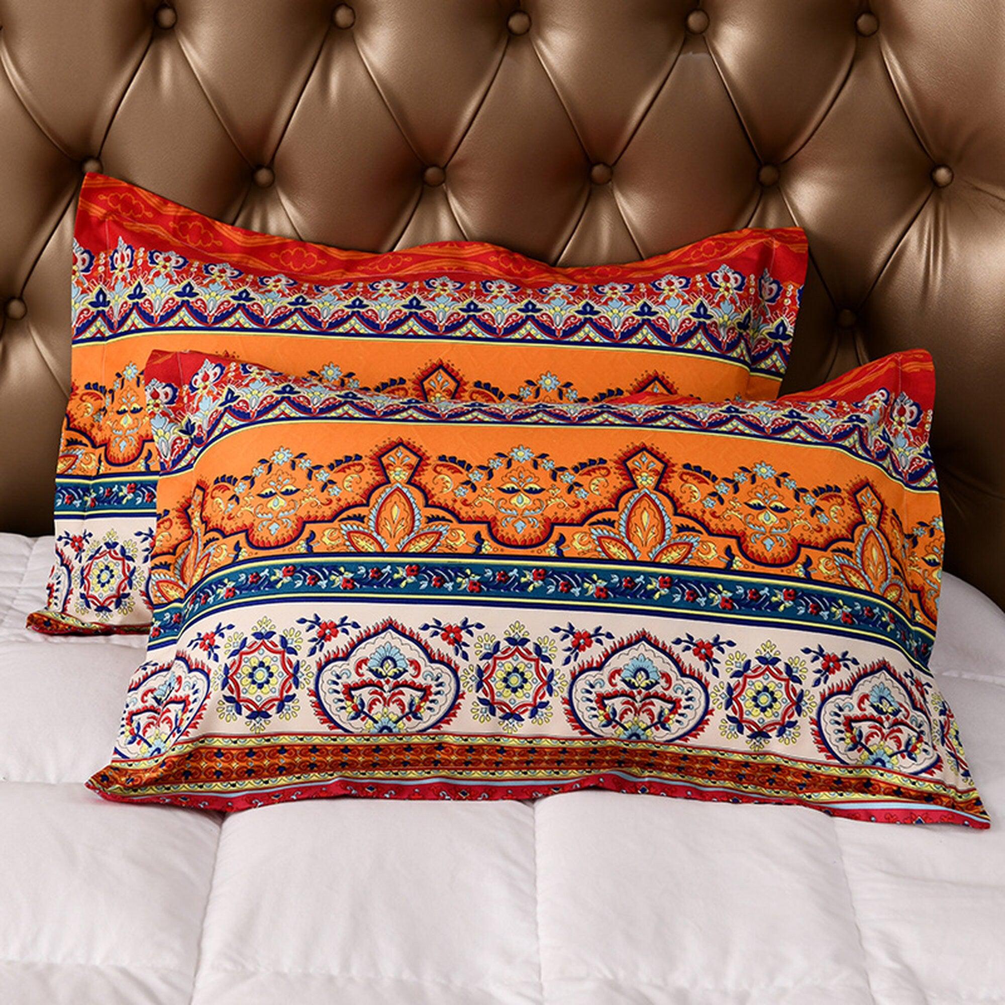 daintyduvet Bohemian Colorful Duvet Cover Set Boho Bedding, Hippie Dorm Bedding with Pillowcase