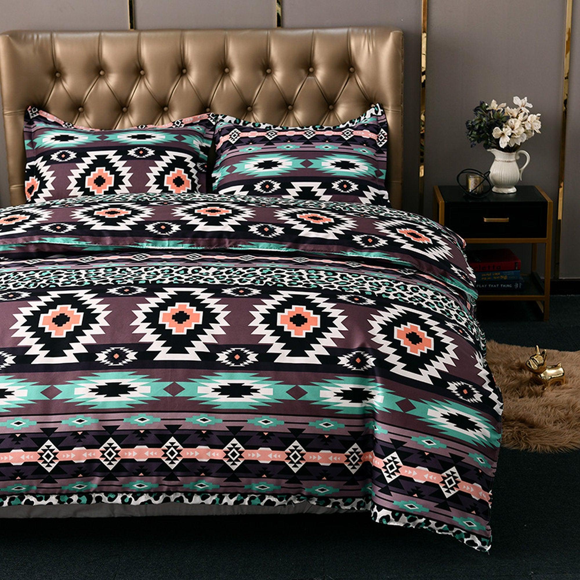 daintyduvet Bohemian Duvet Cover Set Boho Bedding, Hippie Dorm Bedding with Pillowcase