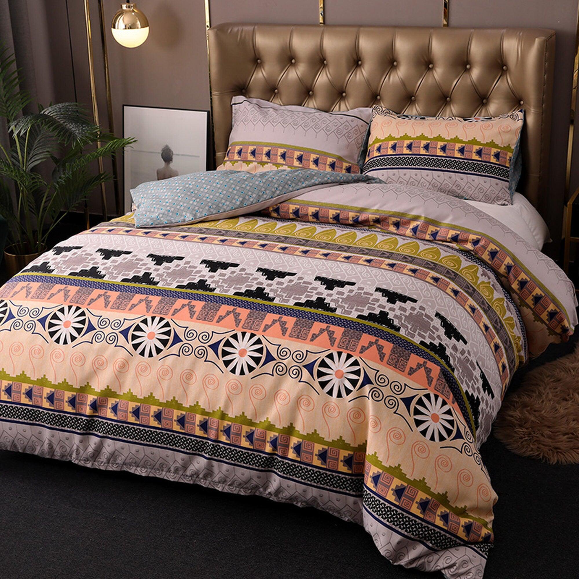 daintyduvet Bohemian Duvet Cover Set Boho Bedding, Hippie Dorm Bedding with Pillowcase