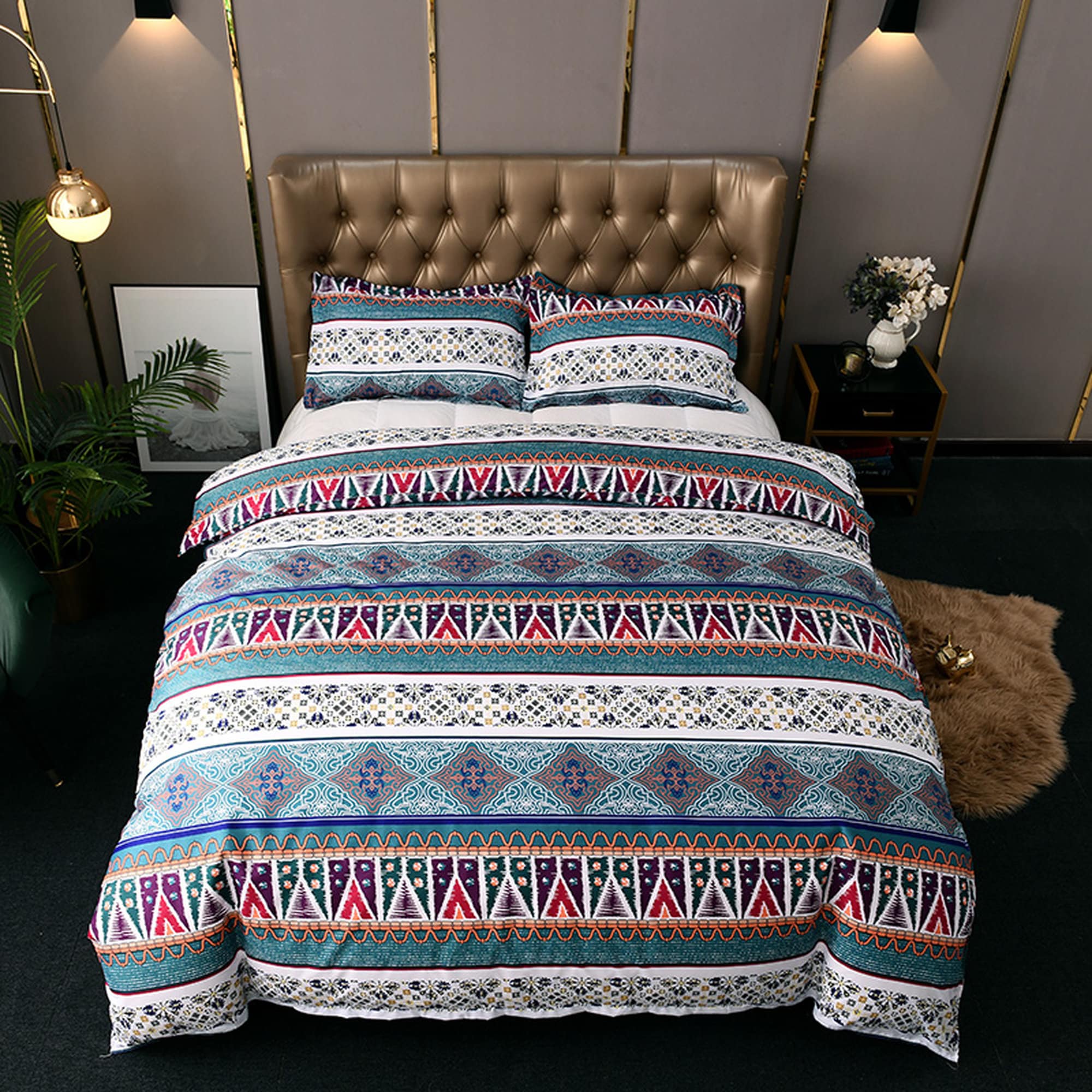 daintyduvet Bohemian Duvet Cover Set Boho Bedding, Hippie Dorm Bedding with Pillowcase