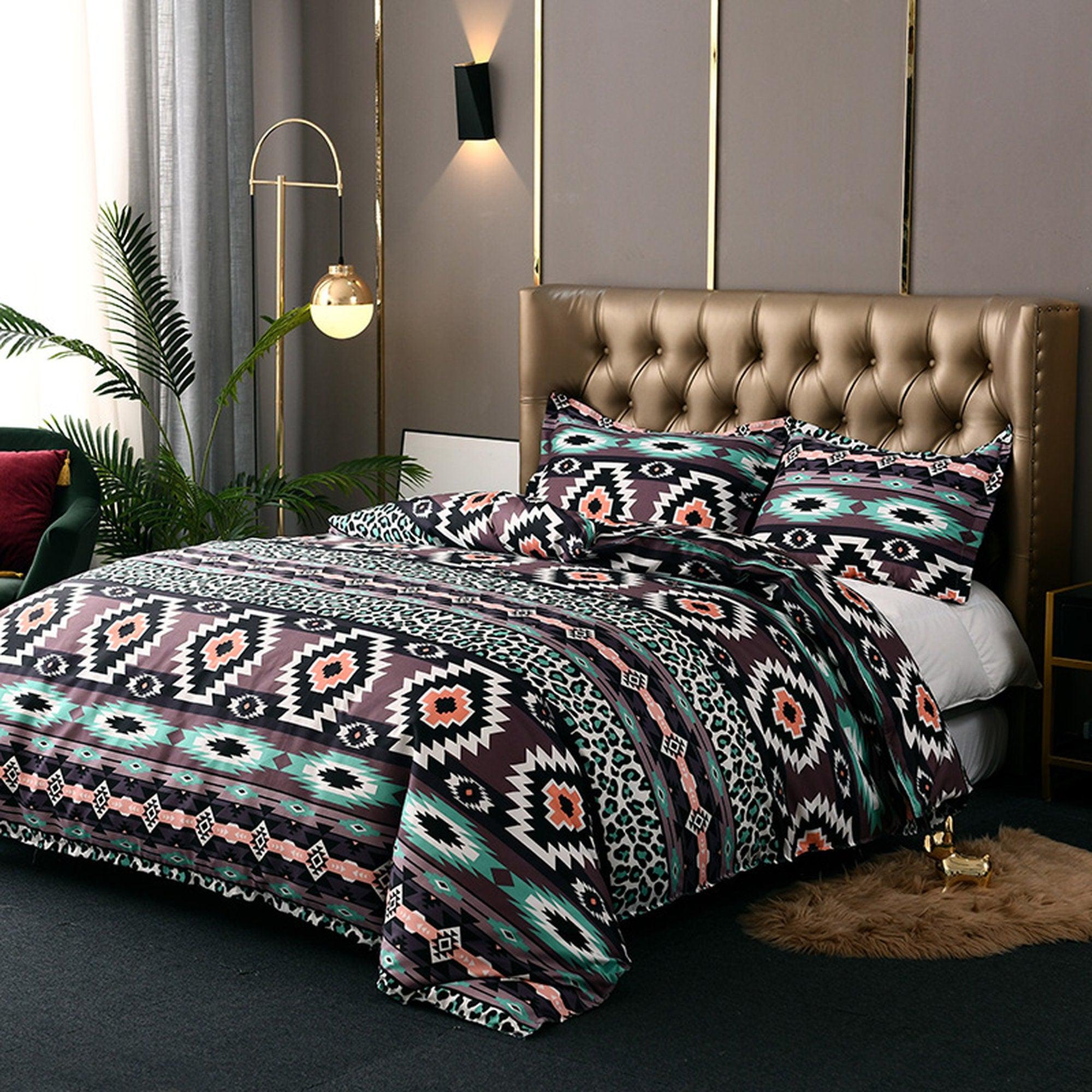 daintyduvet Bohemian Duvet Cover Set Boho Bedding, Hippie Dorm Bedding with Pillowcase