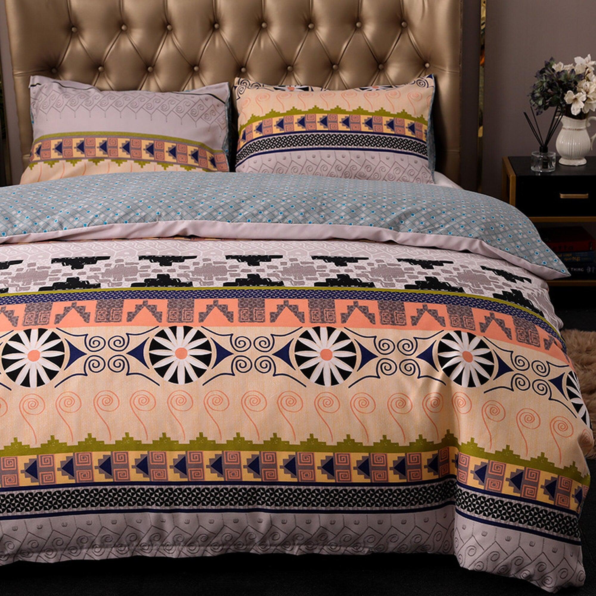 daintyduvet Bohemian Duvet Cover Set Boho Bedding, Hippie Dorm Bedding with Pillowcase