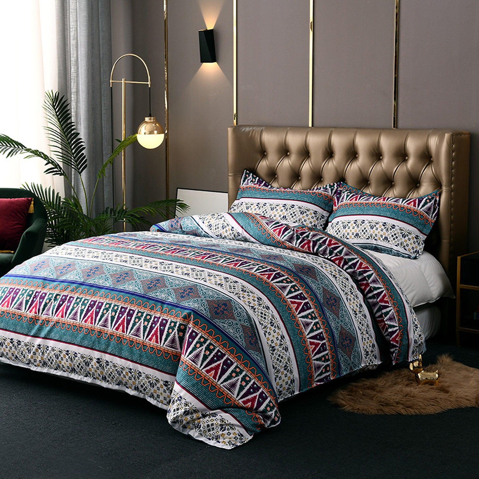 daintyduvet Bohemian Duvet Cover Set Boho Bedding, Hippie Dorm Bedding with Pillowcase