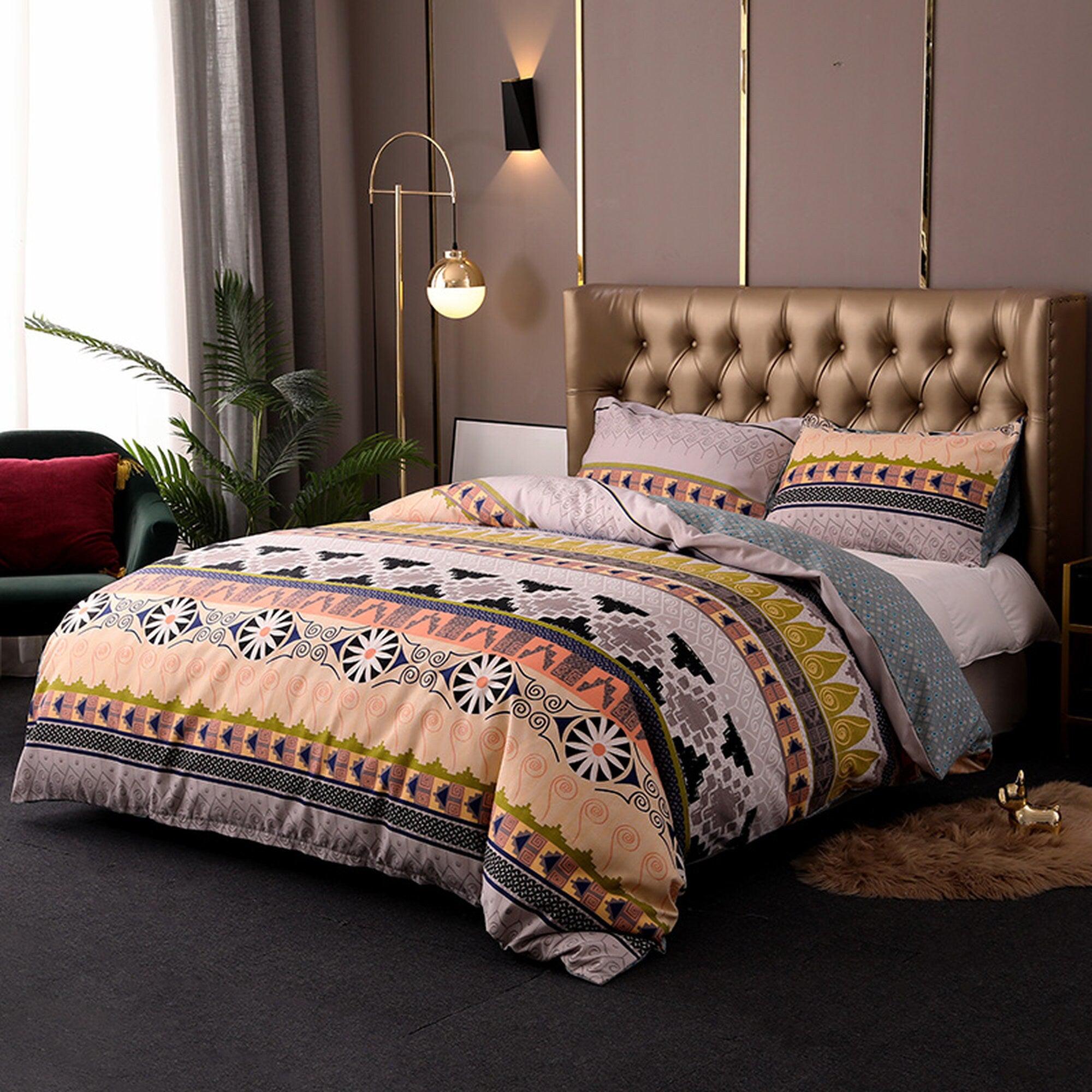 daintyduvet Bohemian Duvet Cover Set Boho Bedding, Hippie Dorm Bedding with Pillowcase