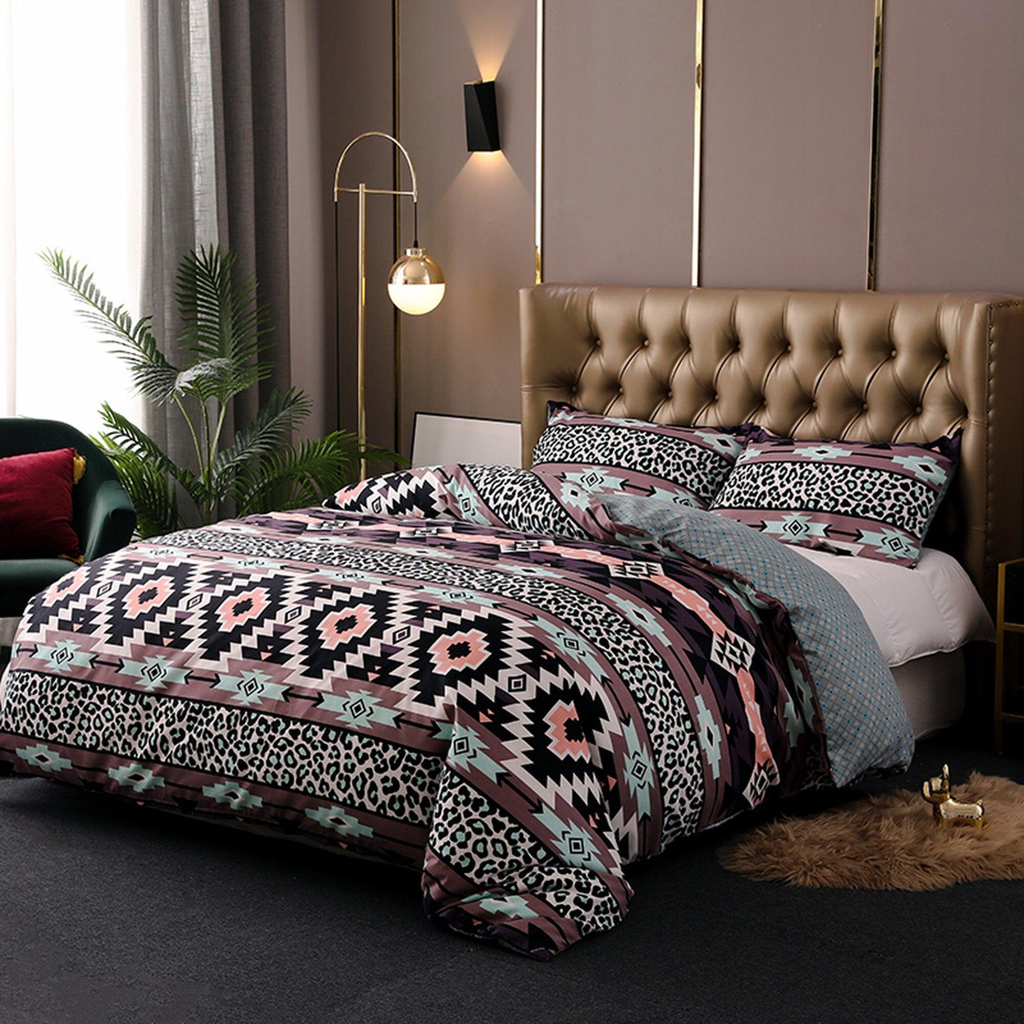 daintyduvet Bohemian Duvet Cover Set Boho Bedding, Hippie Dorm Bedding with Pillowcase