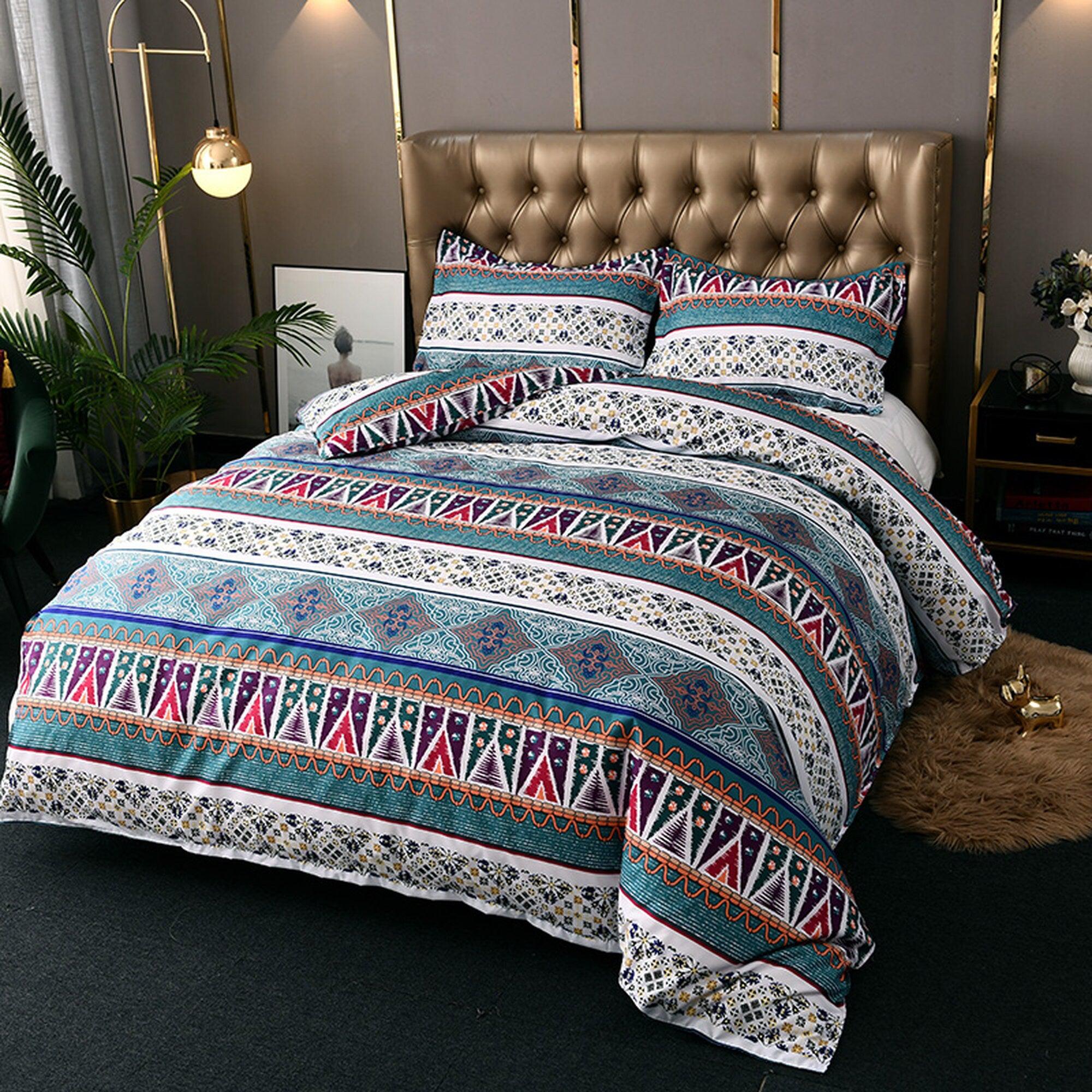daintyduvet Bohemian Duvet Cover Set Boho Bedding, Hippie Dorm Bedding with Pillowcase
