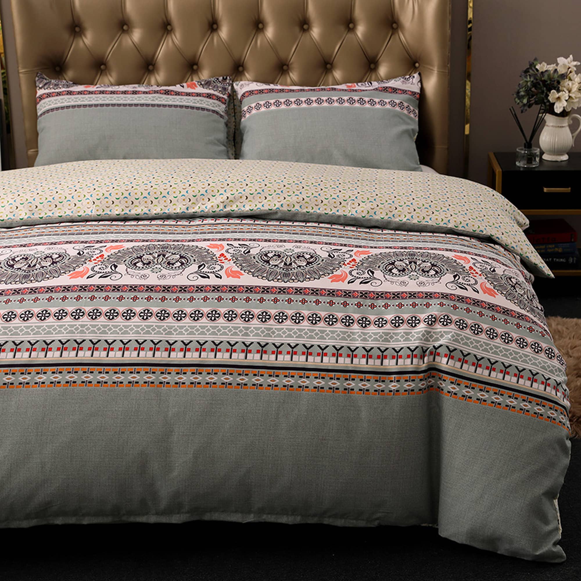 daintyduvet Bohemian Paisley Duvet Cover Set Boho Bedding, Hippie Dorm Bedding with Pillowcase