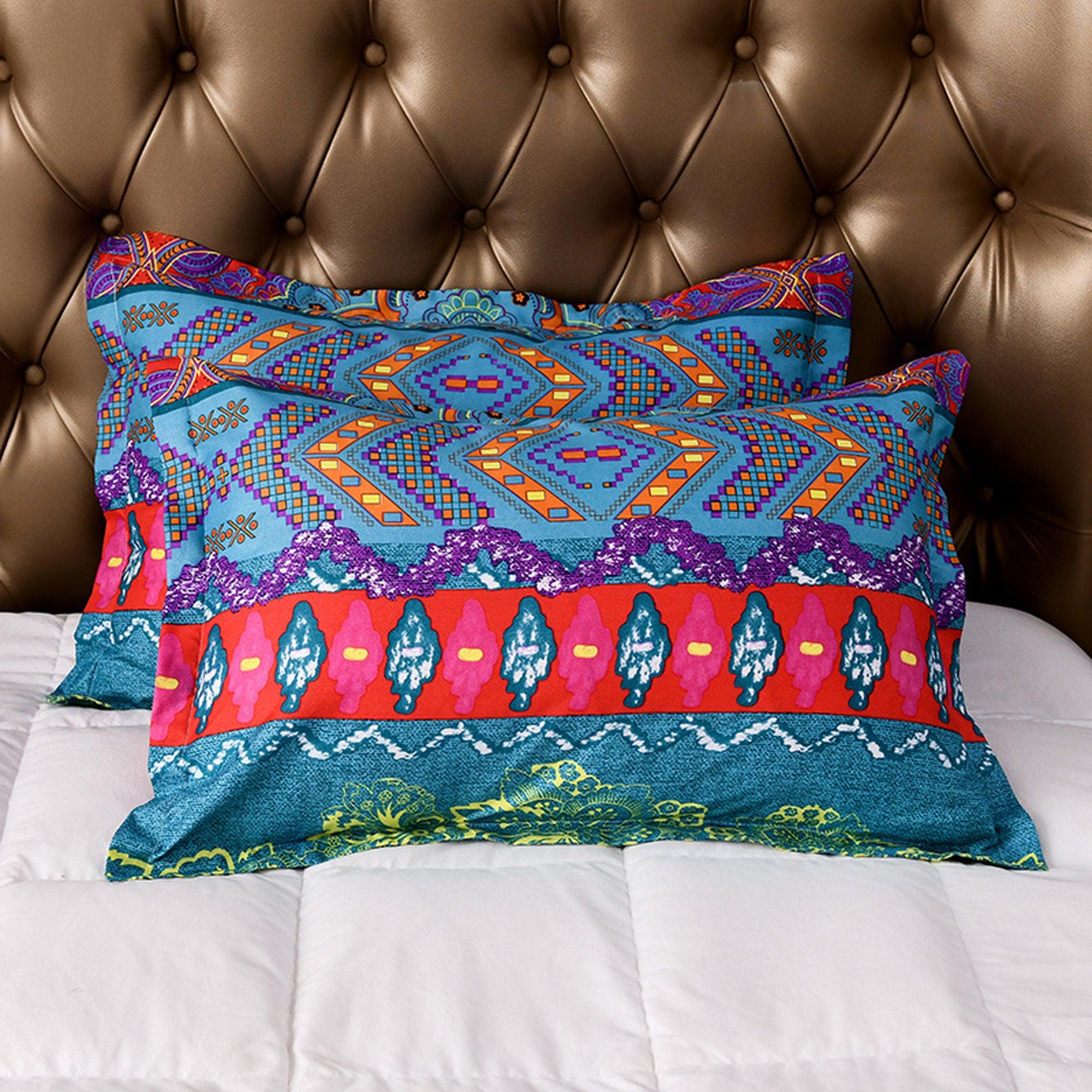 daintyduvet Bohemian Pink Paisley Duvet Cover Set Boho Bedding, Hippie Dorm Bedding Pillowcase