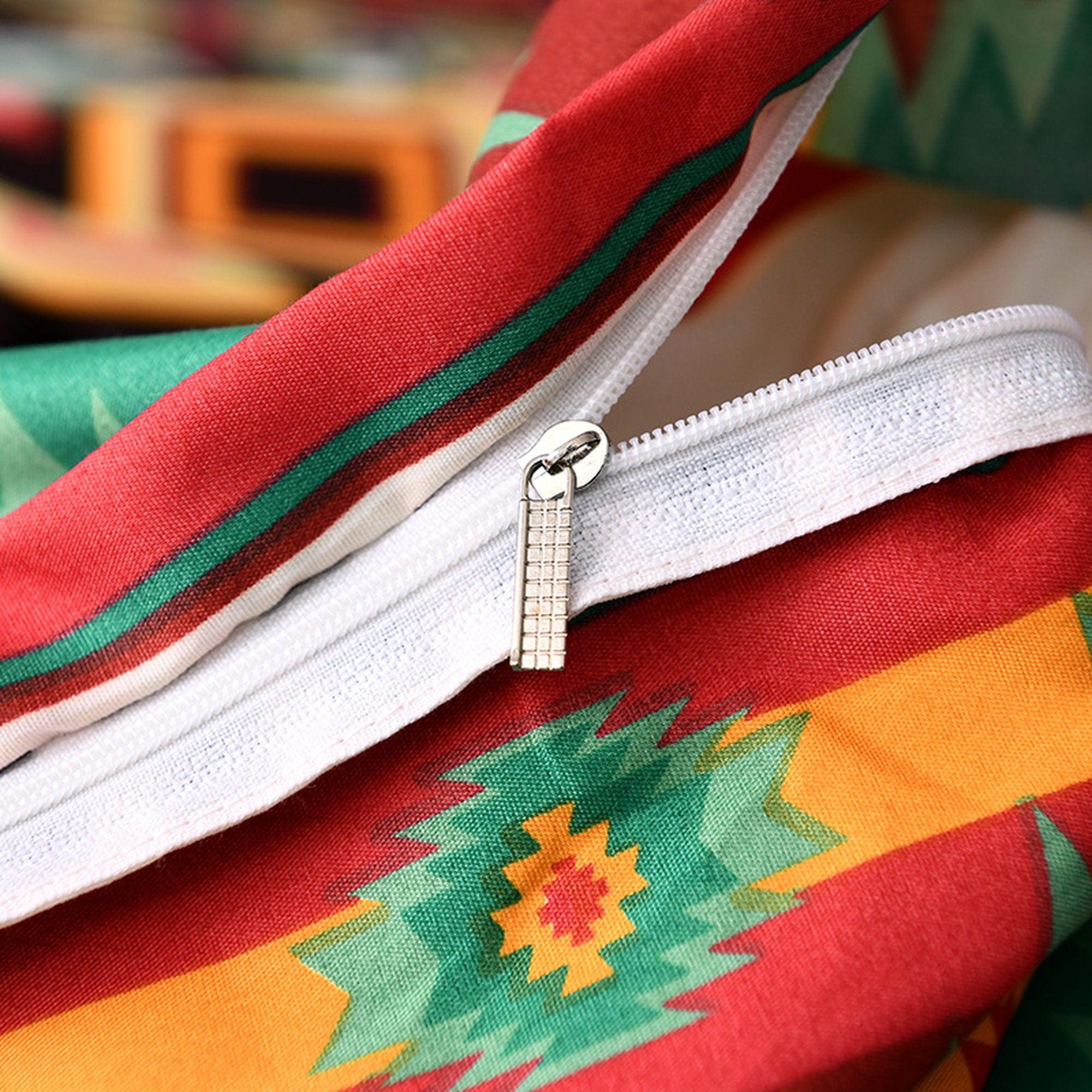 daintyduvet Bohemian Red Duvet Cover Set Boho Bedding, Hippie Dorm Bedding with Pillowcase