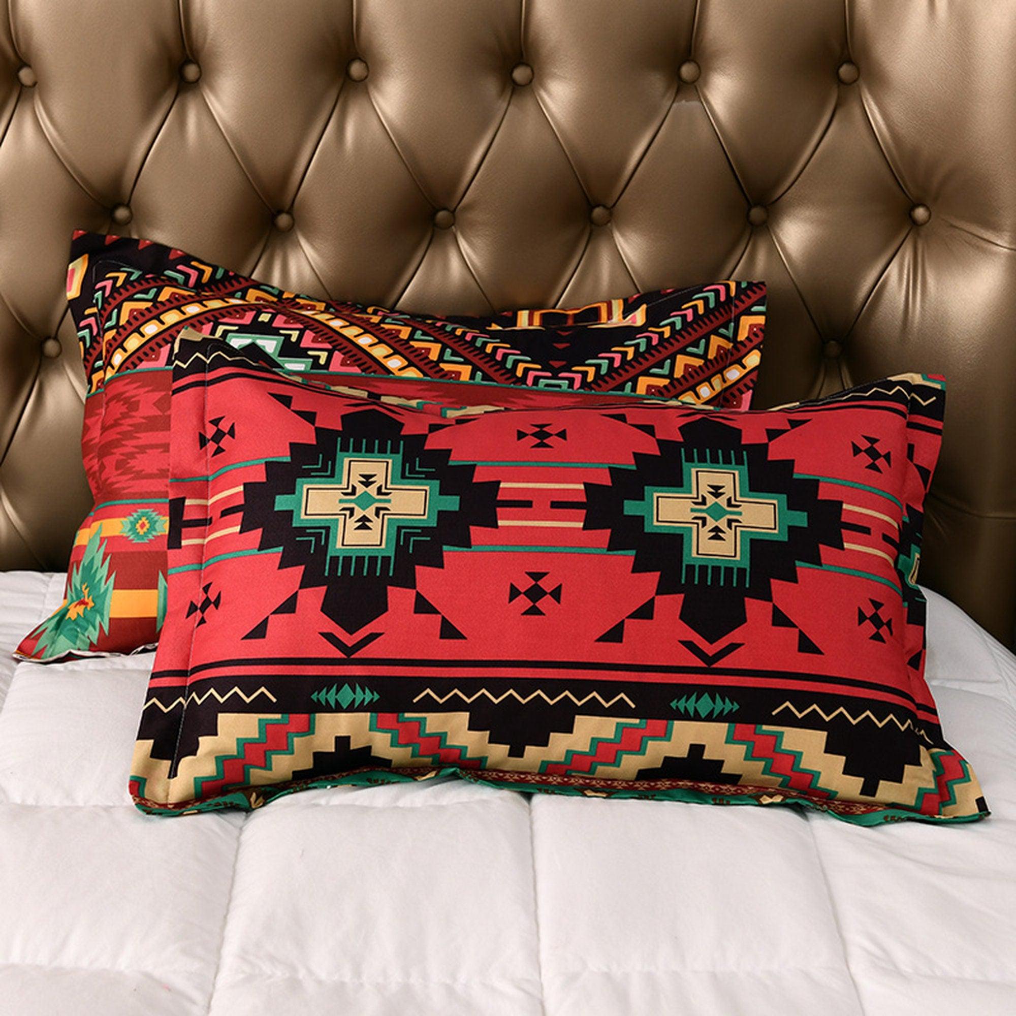 daintyduvet Bohemian Red Duvet Cover Set Boho Bedding, Hippie Dorm Bedding with Pillowcase