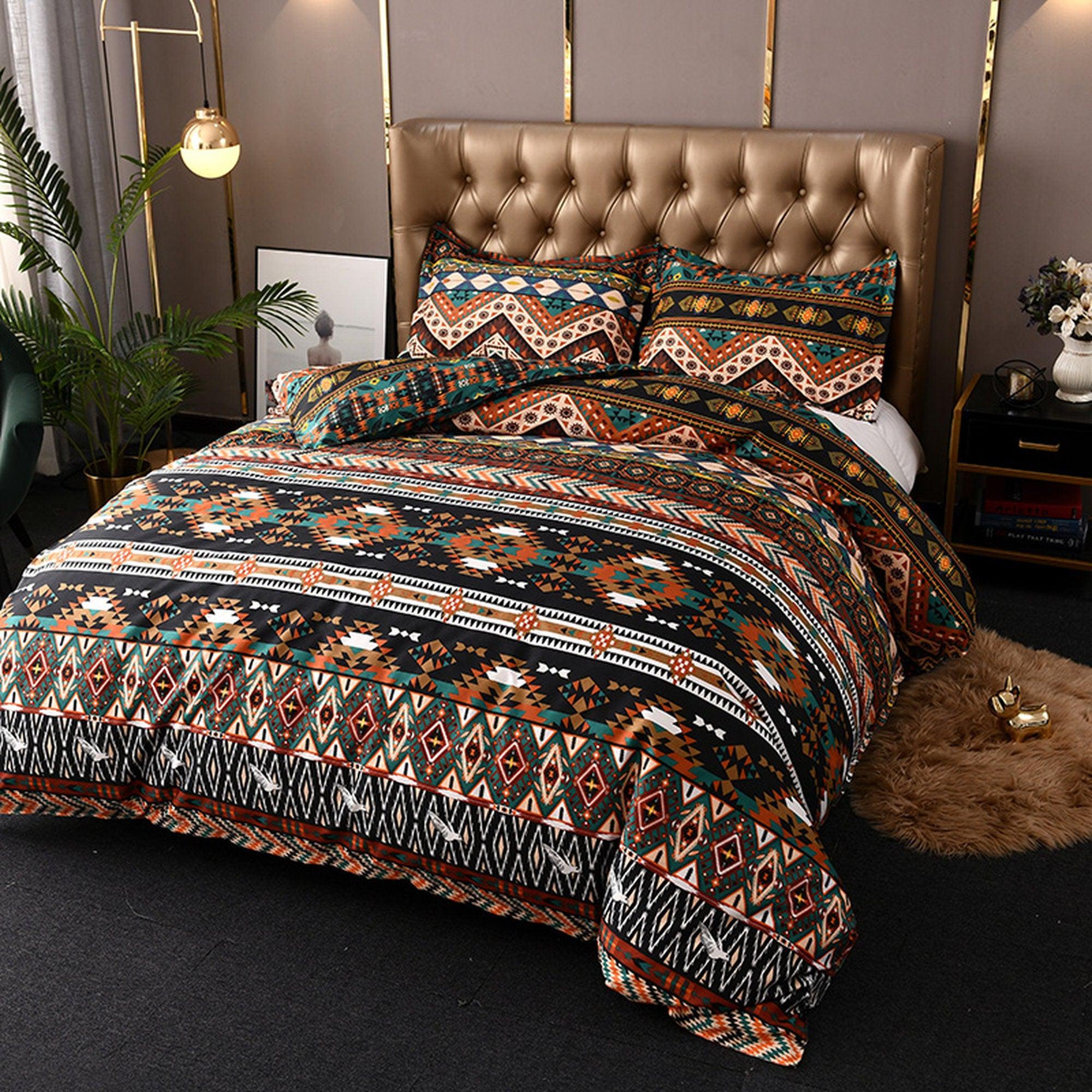 daintyduvet Bohemian Unique Duvet Cover Set Boho Bedding, Hippie Dorm Bedding with Pillowcase