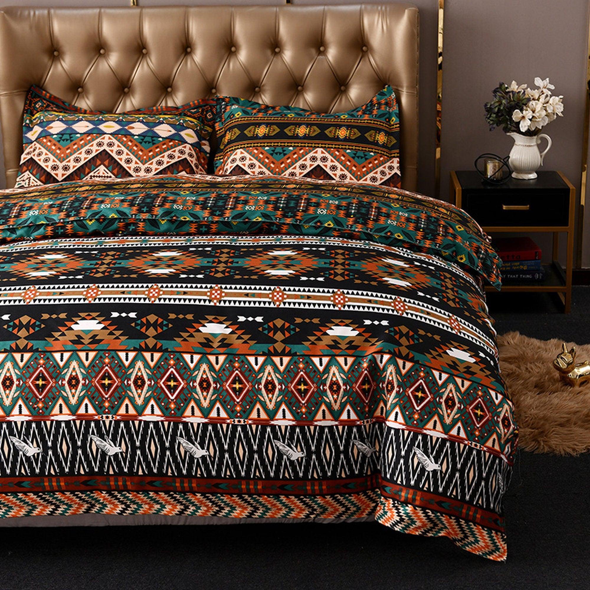 daintyduvet Bohemian Unique Duvet Cover Set Boho Bedding, Hippie Dorm Bedding with Pillowcase