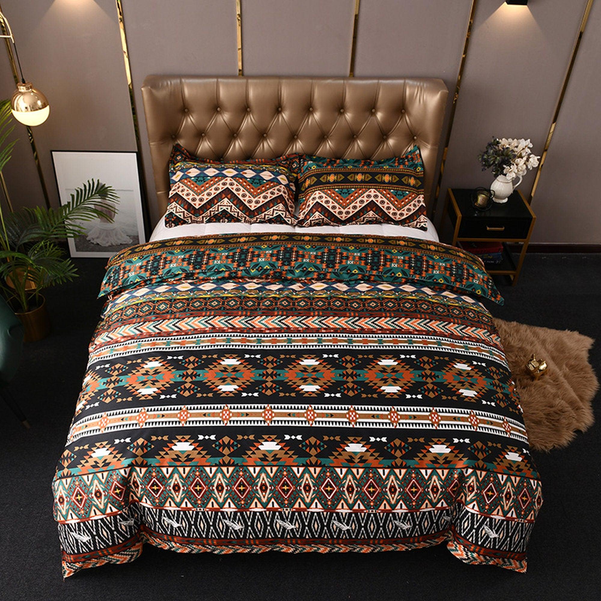 daintyduvet Bohemian Unique Duvet Cover Set Boho Bedding, Hippie Dorm Bedding with Pillowcase