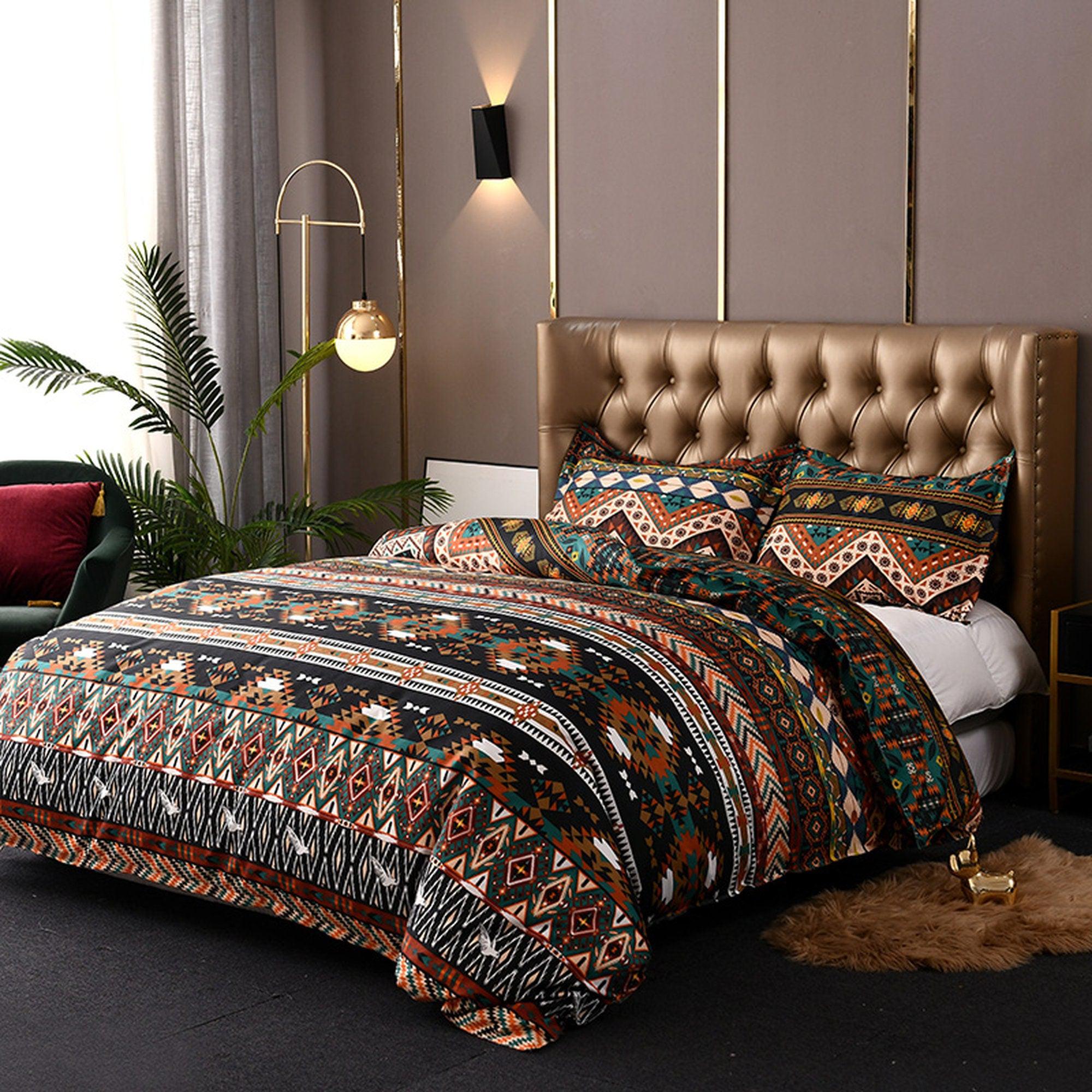 daintyduvet Bohemian Unique Duvet Cover Set Boho Bedding, Hippie Dorm Bedding with Pillowcase