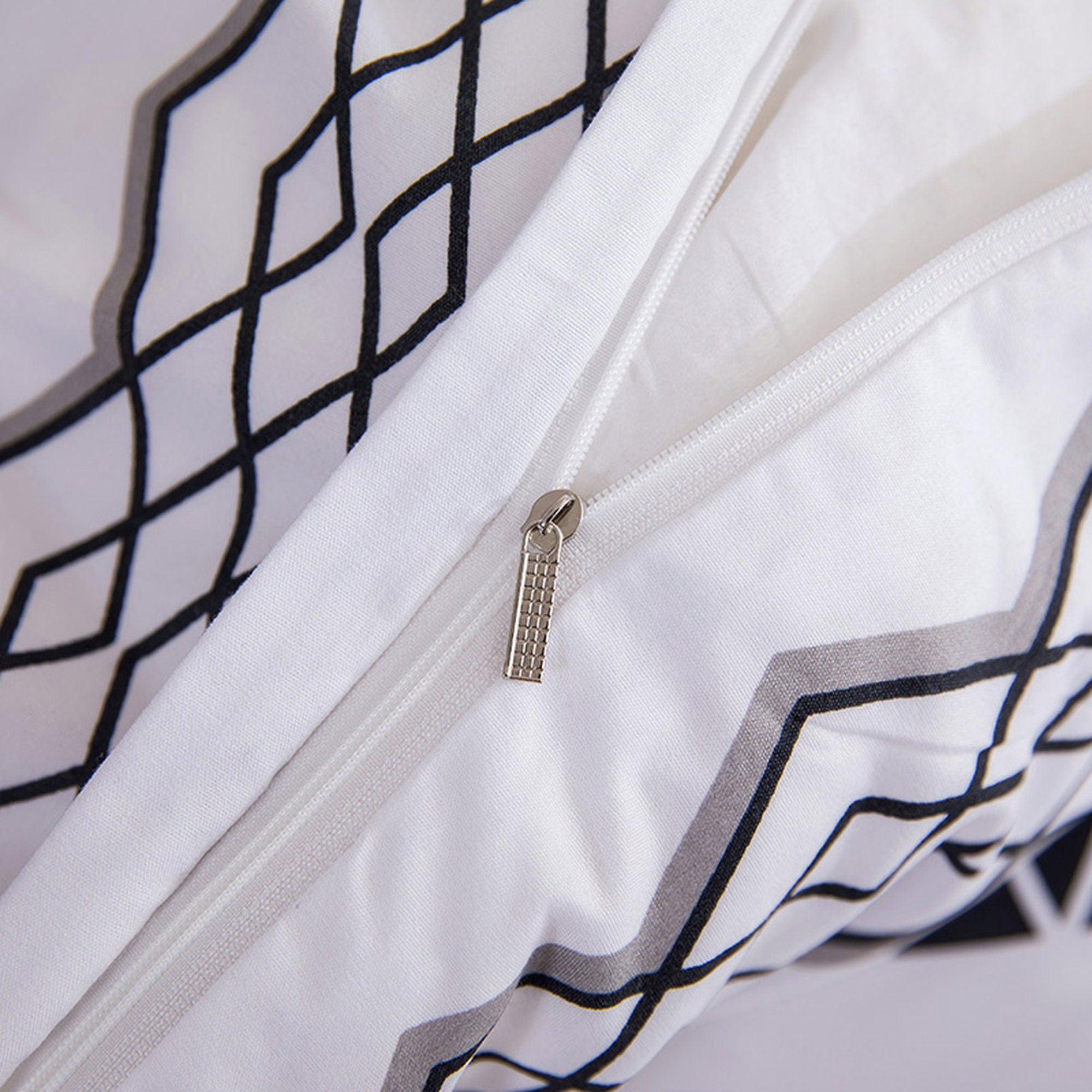 daintyduvet Bohemian White Duvet Cover Set Boho Bedding, Hippie Dorm Bedding with Pillowcase