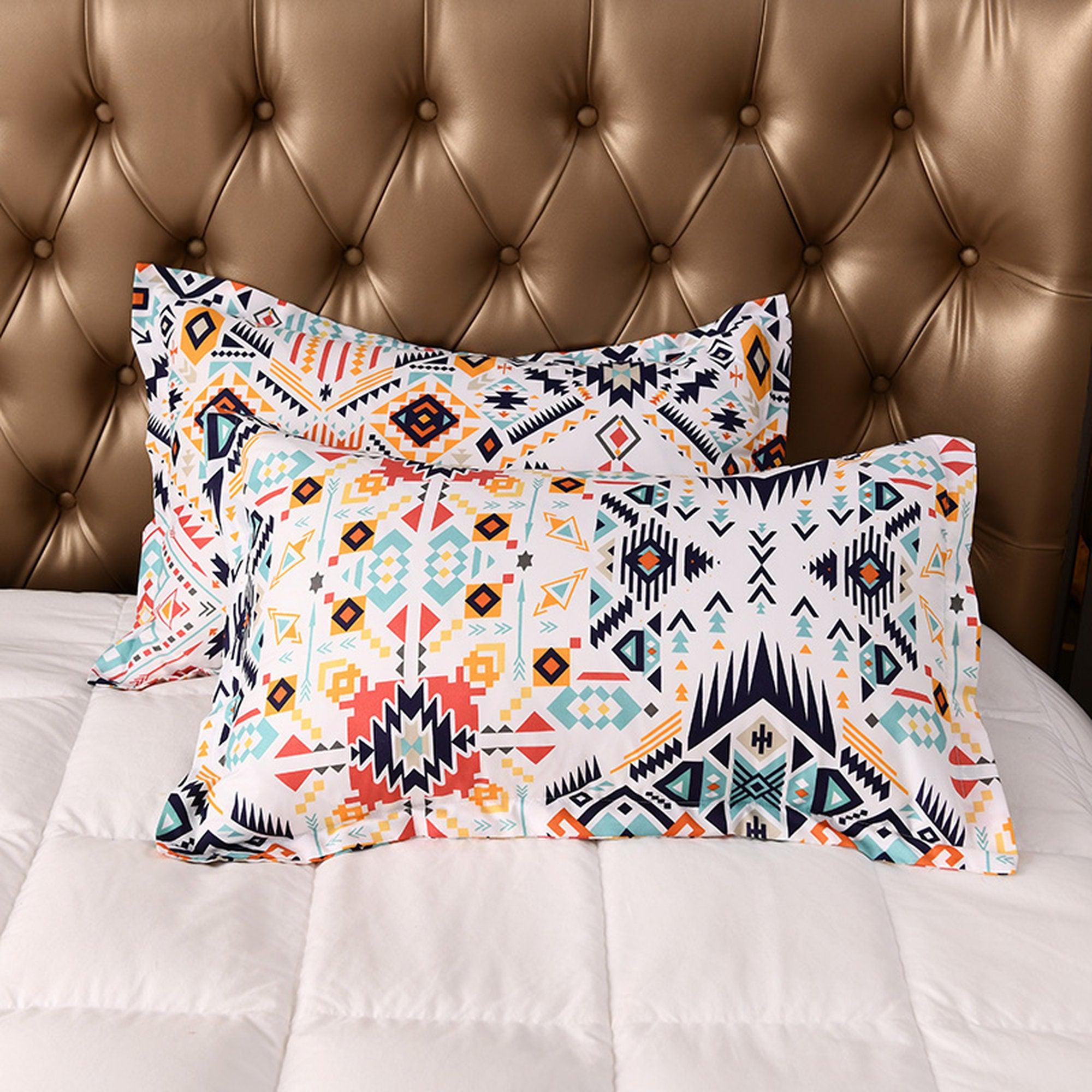 daintyduvet Bohemian White Duvet Cover Set Boho Bedding, Hippie Dorm Bedding with Pillowcase