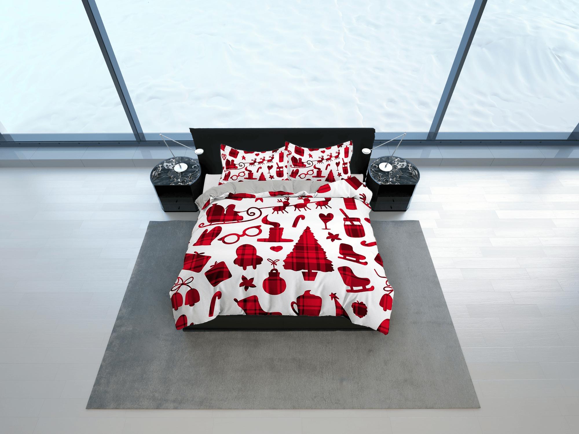 daintyduvet Buffalo plaid Christmas bedding & pillowcase holiday gift duvet cover king queen full twin toddler bedding baby Christmas farmhouse decor