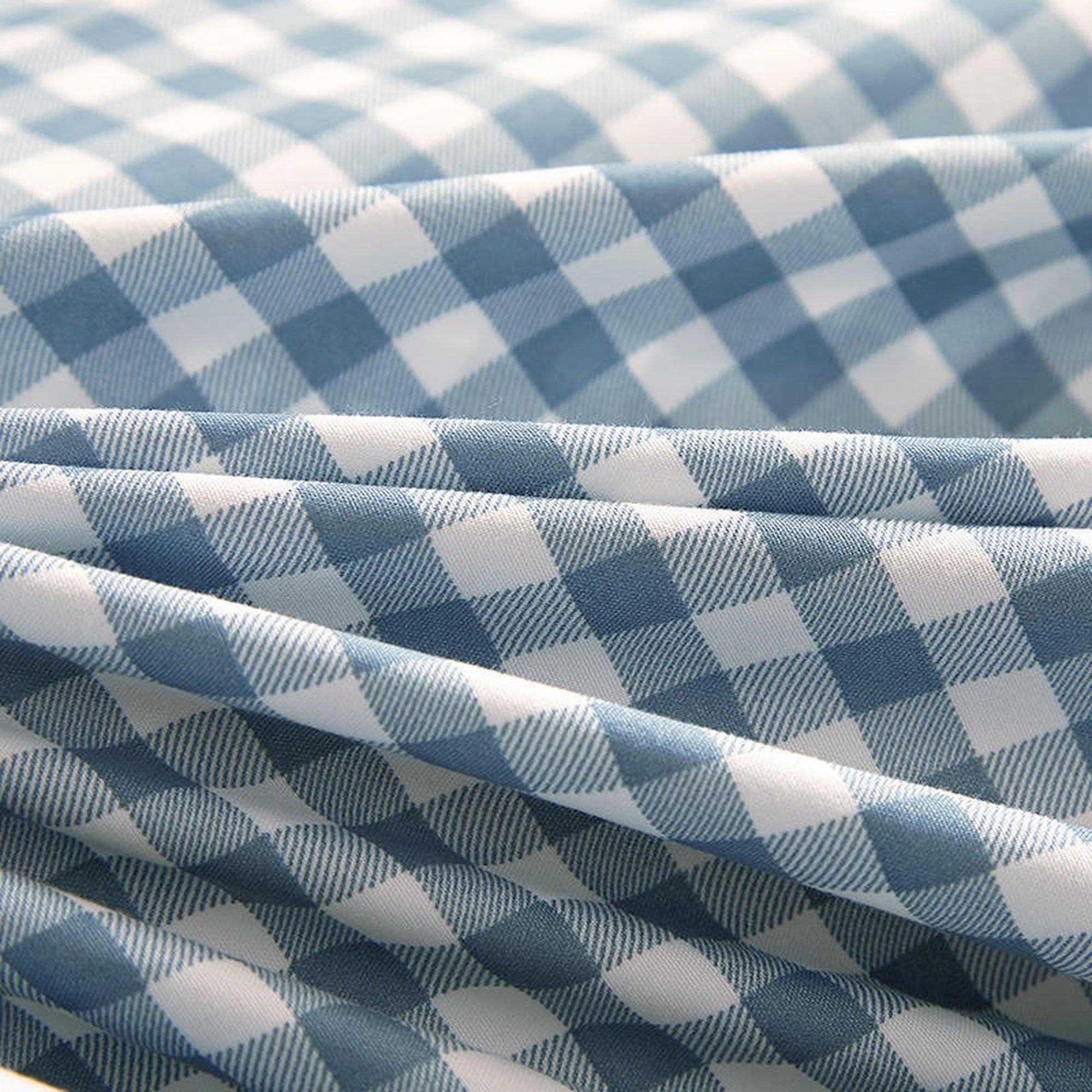 daintyduvet Buffalo Plaid Duvet Cover Set Blue Plaid Bedding Set Mattress Cover Checkered Pastel Bedding