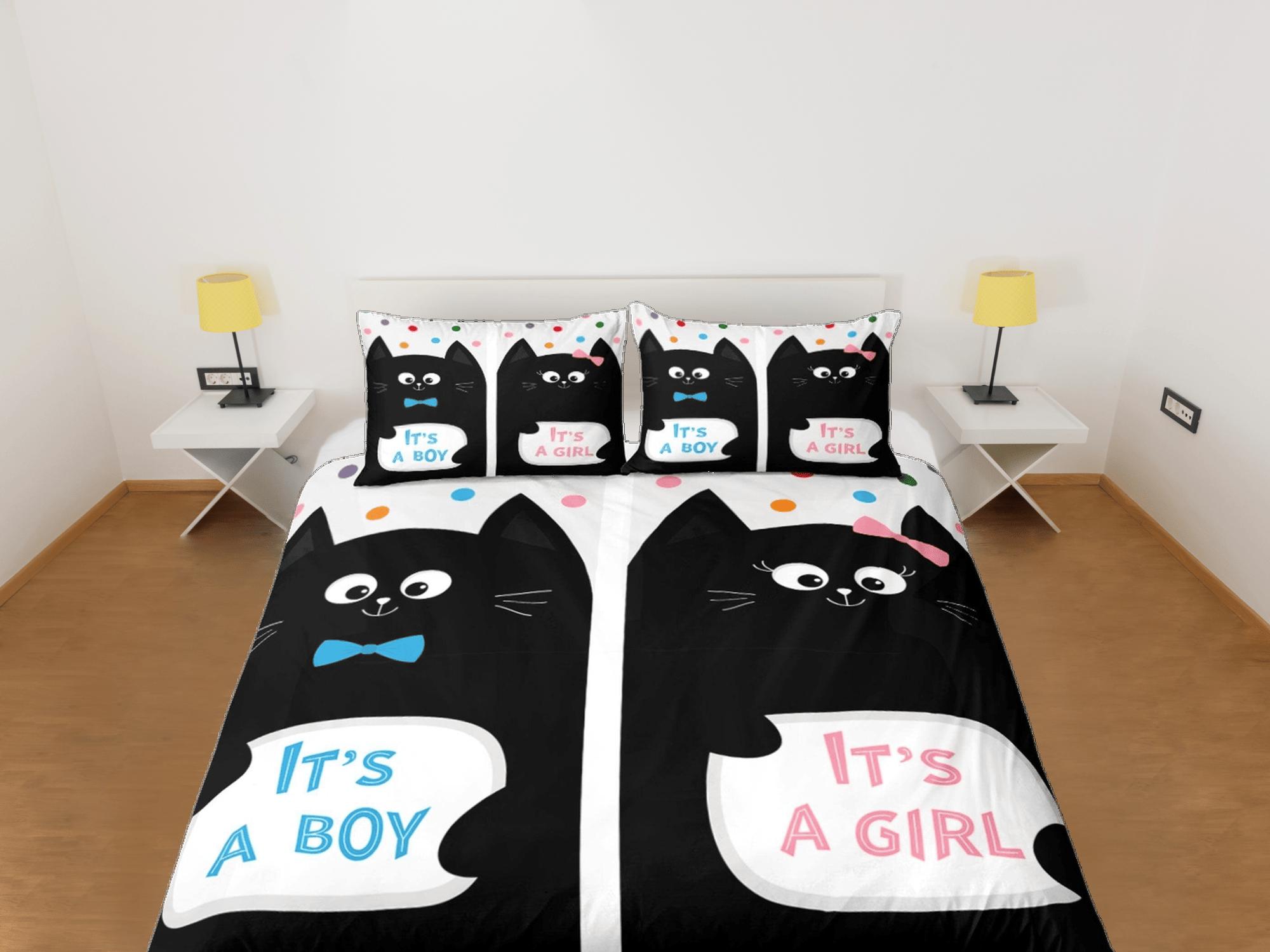 daintyduvet Cat bedding, gender announcement, baby reveal, toddler bedding, kids duvet cover set, gift for cat lovers, baby bedding, baby shower gift