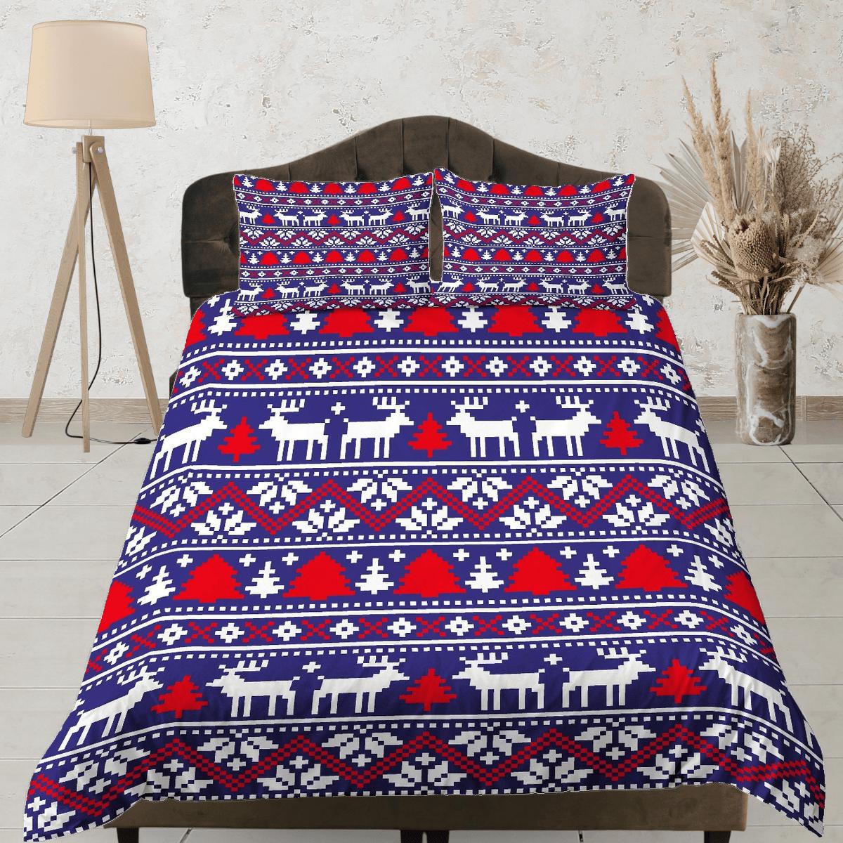 daintyduvet Christmas Duvet Cover Set with Pillows Christmas Pattern Dorm Bedding Comforter Cover Christmas Gift