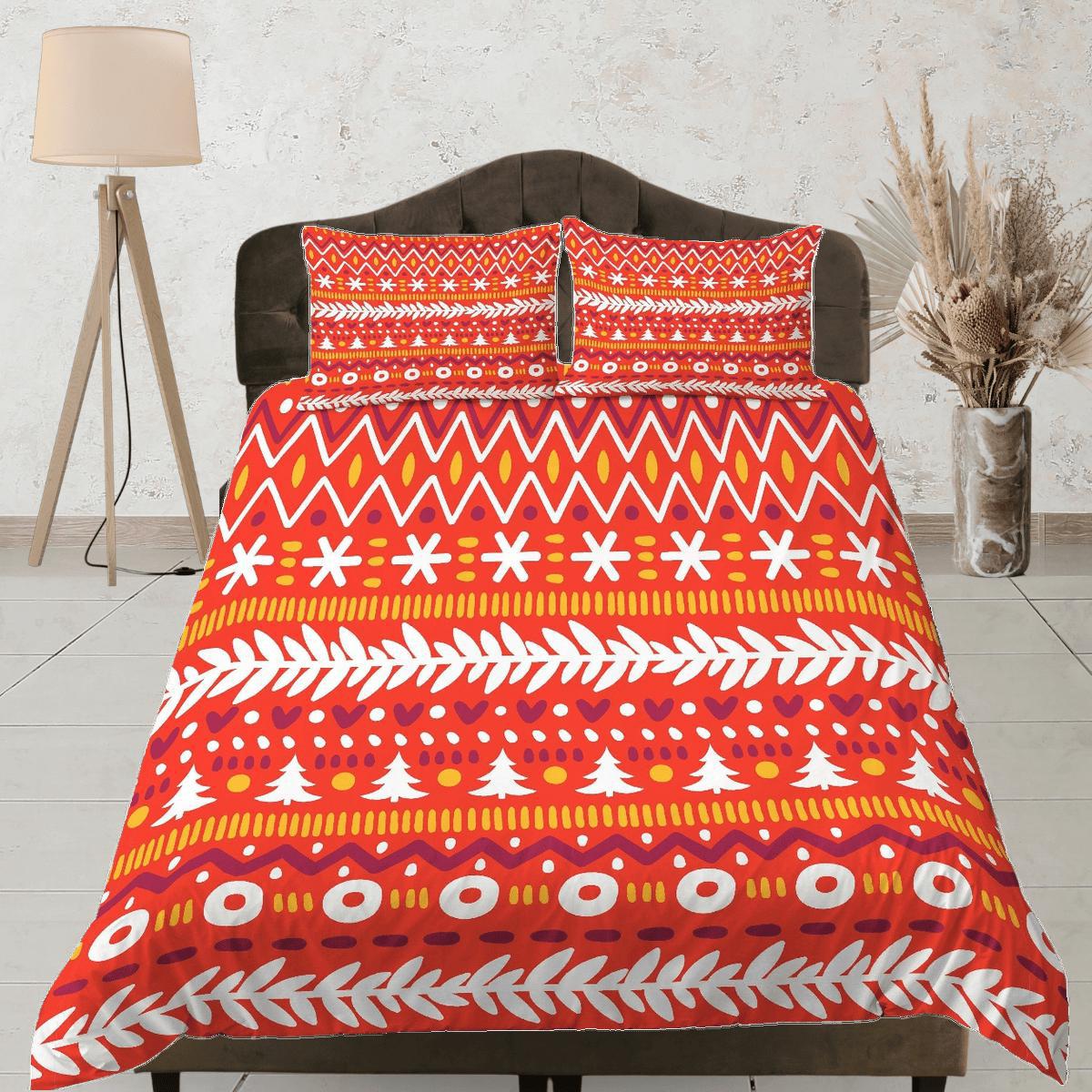 daintyduvet Christmas Duvet Cover Set with Pillows Christmas Pattern Dorm Bedding Comforter Cover Christmas Gift