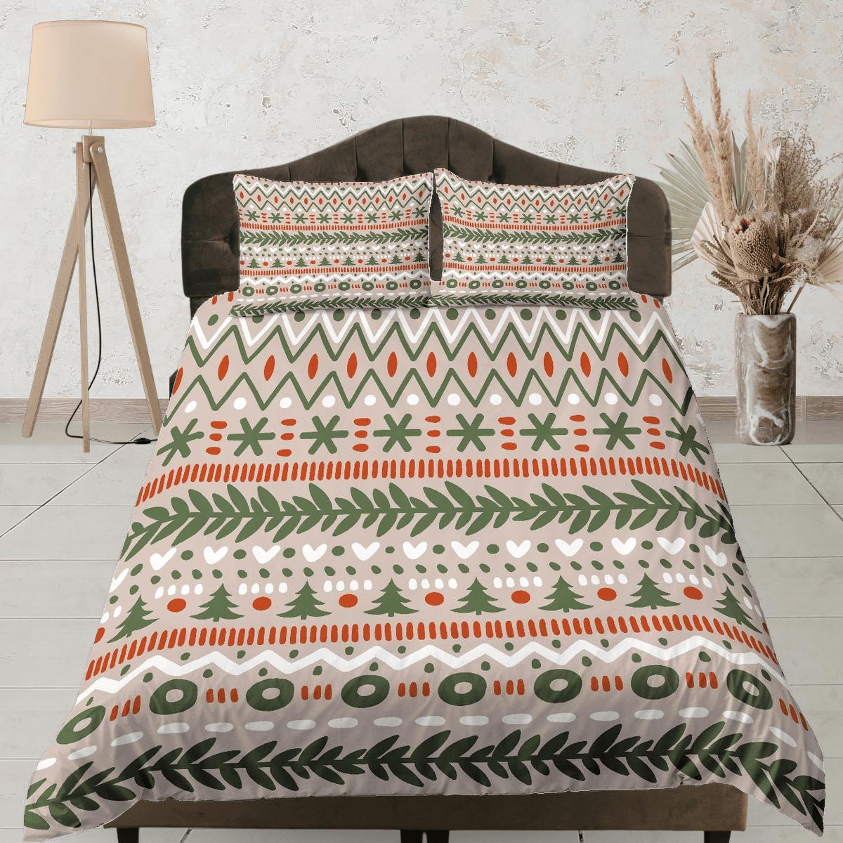 daintyduvet Christmas Duvet Cover Set with Pillows Christmas Pattern Dorm Bedding Comforter Cover Christmas Gift
