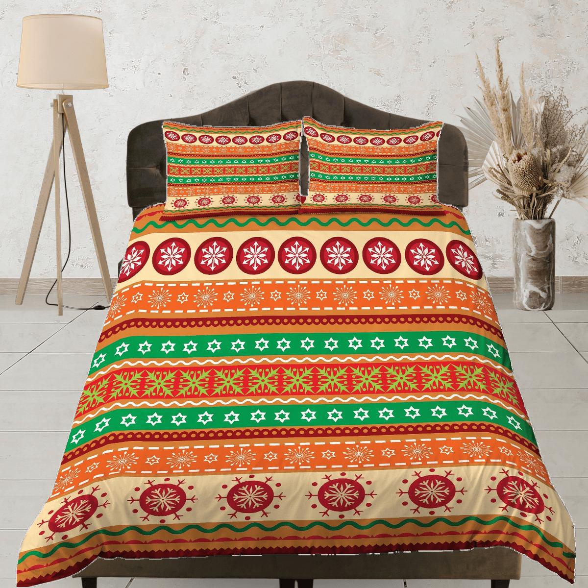 daintyduvet Christmas Duvet Cover Set with Pillows Christmas Pattern Dorm Bedding Comforter Cover Christmas Gift