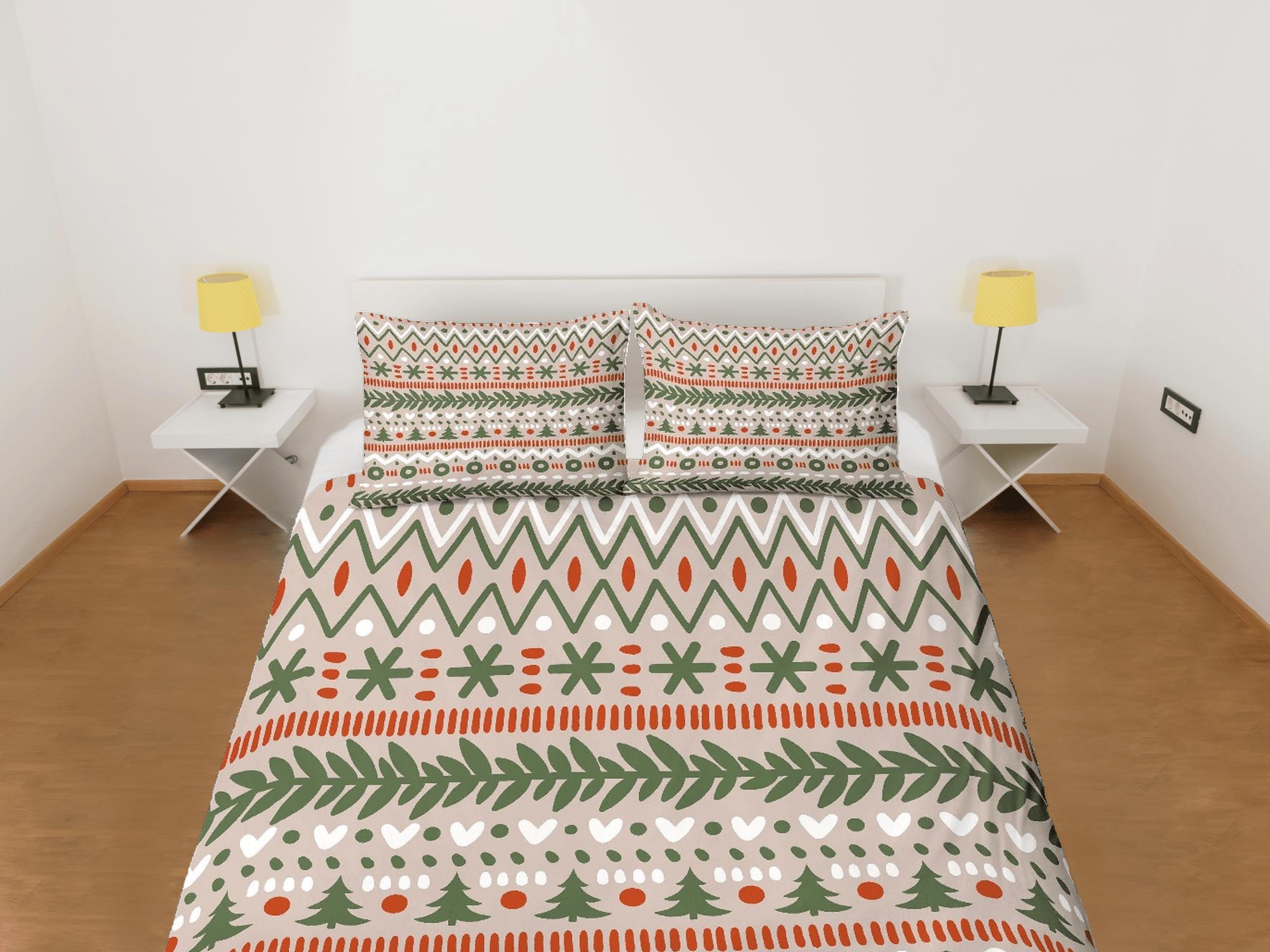 daintyduvet Christmas Duvet Cover Set with Pillows Christmas Pattern Dorm Bedding Comforter Cover Christmas Gift