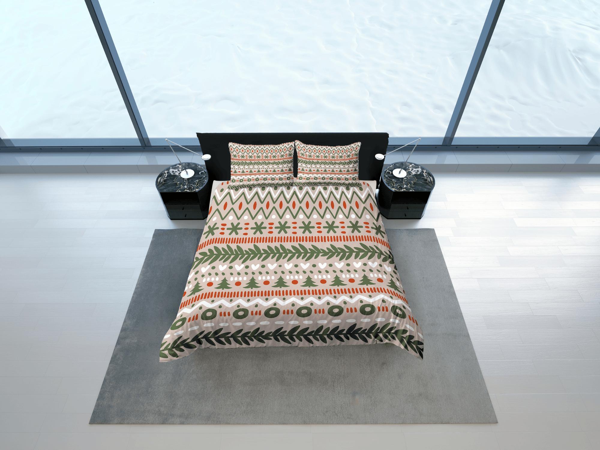 daintyduvet Christmas Duvet Cover Set with Pillows Christmas Pattern Dorm Bedding Comforter Cover Christmas Gift