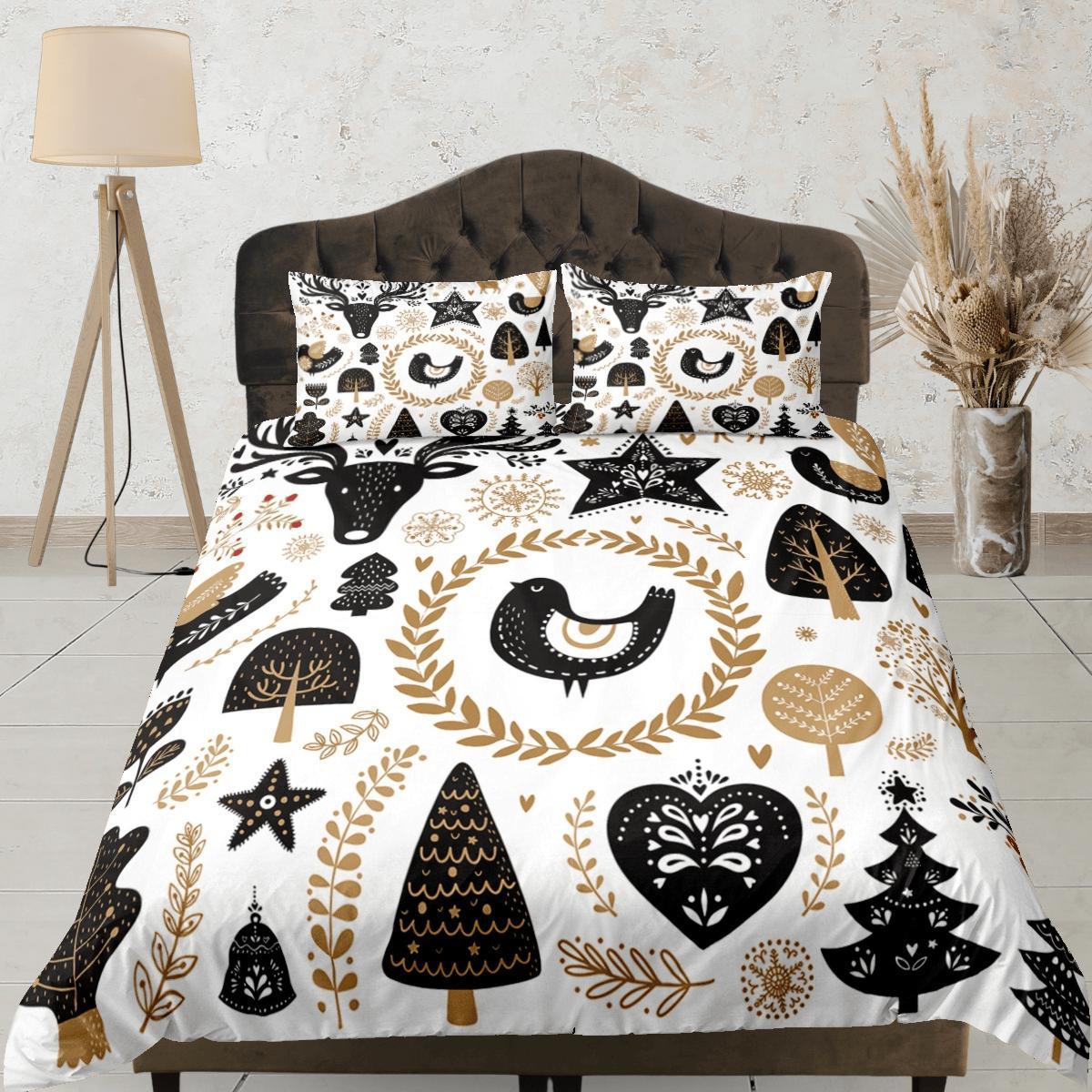 daintyduvet Christmas Duvet Cover Set with Pillows Christmas Tree Dorm Bedding Comforter Cover Christmas Gift