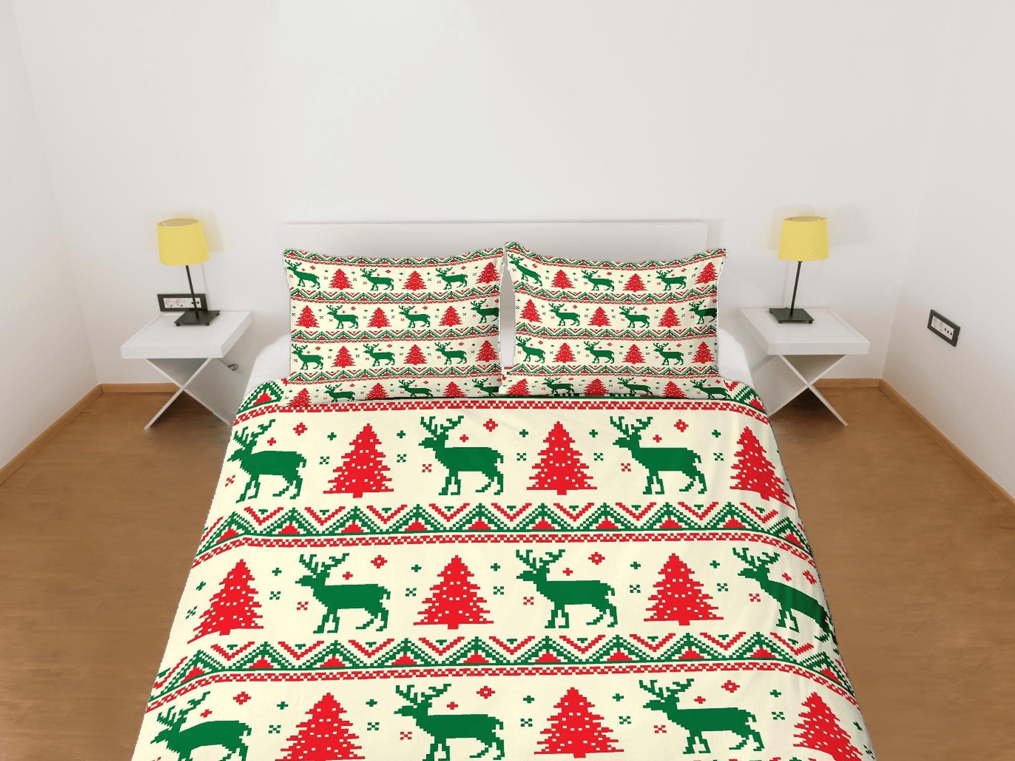 daintyduvet Christmas Duvet Cover Set with Pillows Christmas Tree Dorm Bedding Comforter Cover Christmas Gift