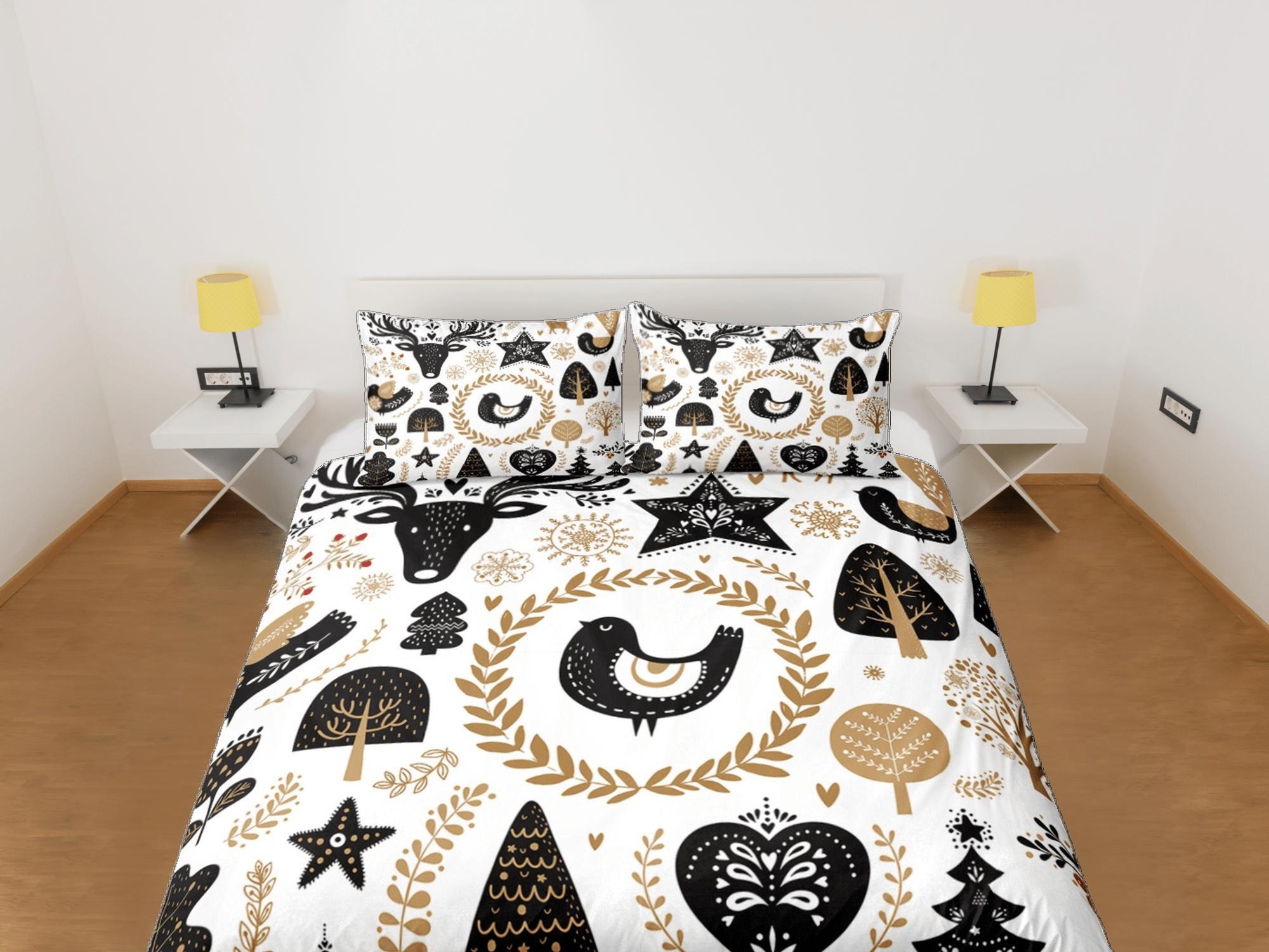 daintyduvet Christmas Duvet Cover Set with Pillows Christmas Tree Dorm Bedding Comforter Cover Christmas Gift