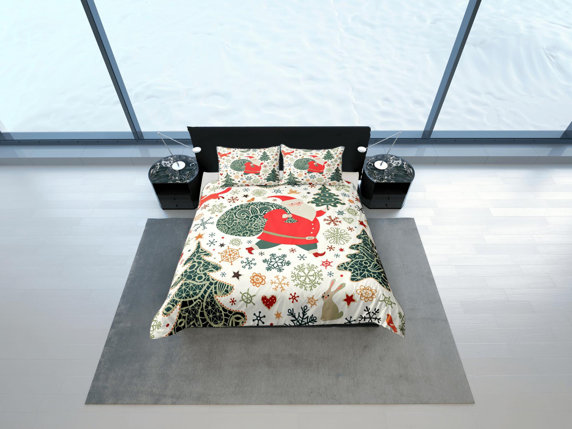 daintyduvet Christmas Duvet Cover Set with Pillows Christmas Tree Dorm Bedding Comforter Cover Christmas Gift