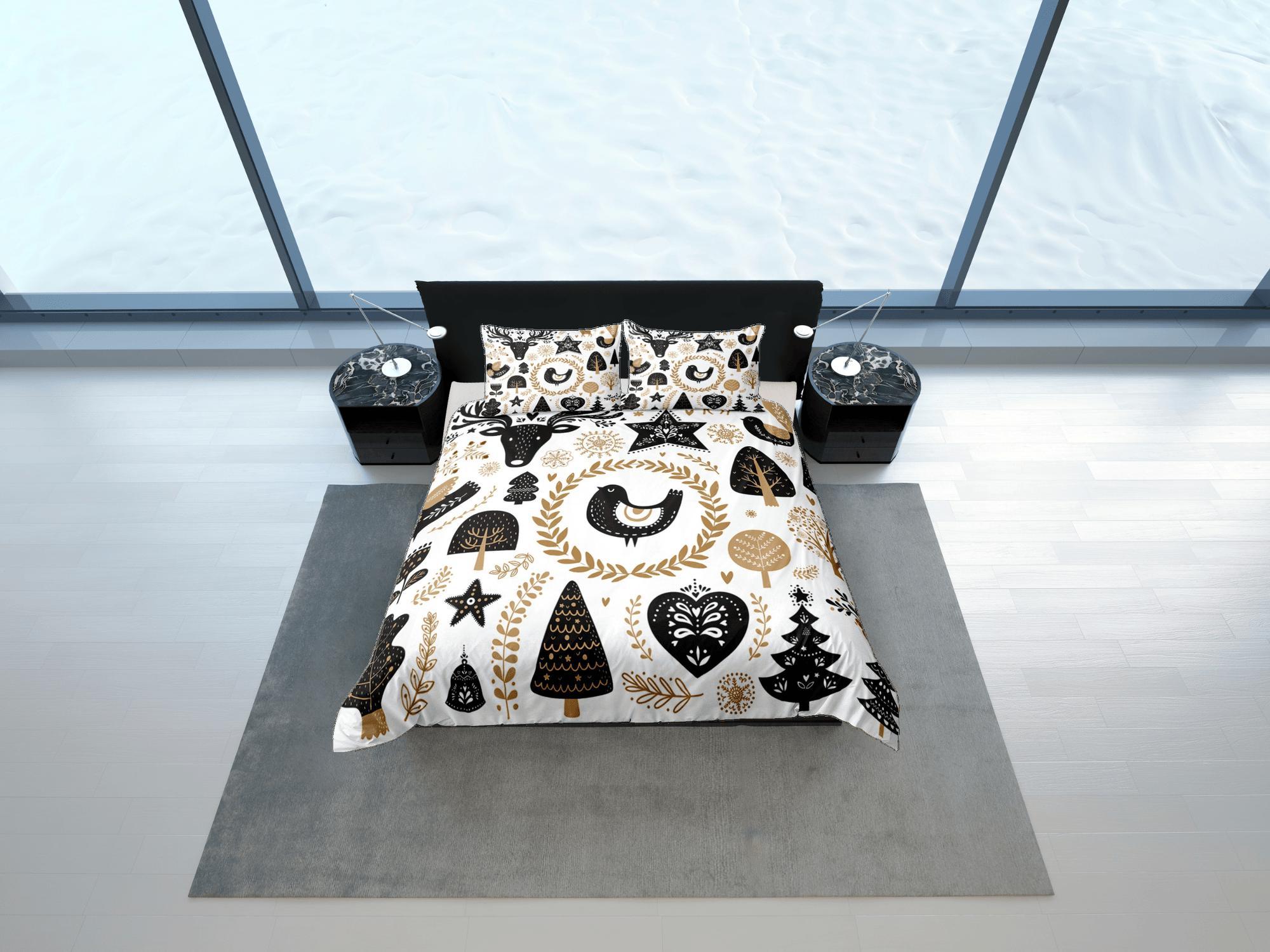 daintyduvet Christmas Duvet Cover Set with Pillows Christmas Tree Dorm Bedding Comforter Cover Christmas Gift