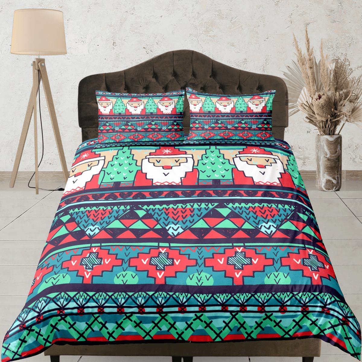 daintyduvet Christmas Duvet Cover Set with Pillows Santa Claus Dorm Bedding Comforter Cover Christmas Gift
