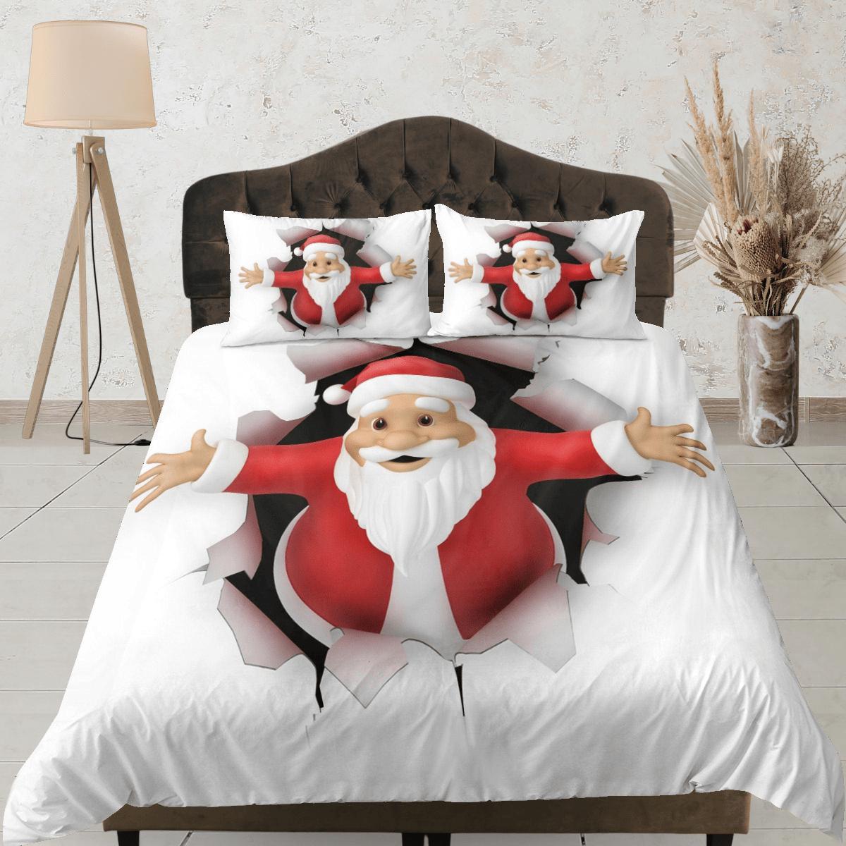 daintyduvet Christmas Duvet Cover Set with Pillows Santa Claus Dorm Bedding Comforter Cover Christmas Gift